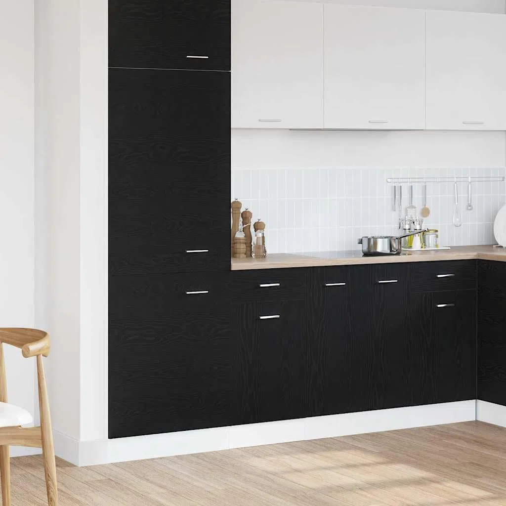 vidaXL Cajón Inferior del Armario Riga Roble Negro 40 x 46 x 81,5 cm, Amplio Espacio, Muebles de Cocina Modernos, Utilidad Duradera, diseño Rectangular, soluciones Inteligentes para organización