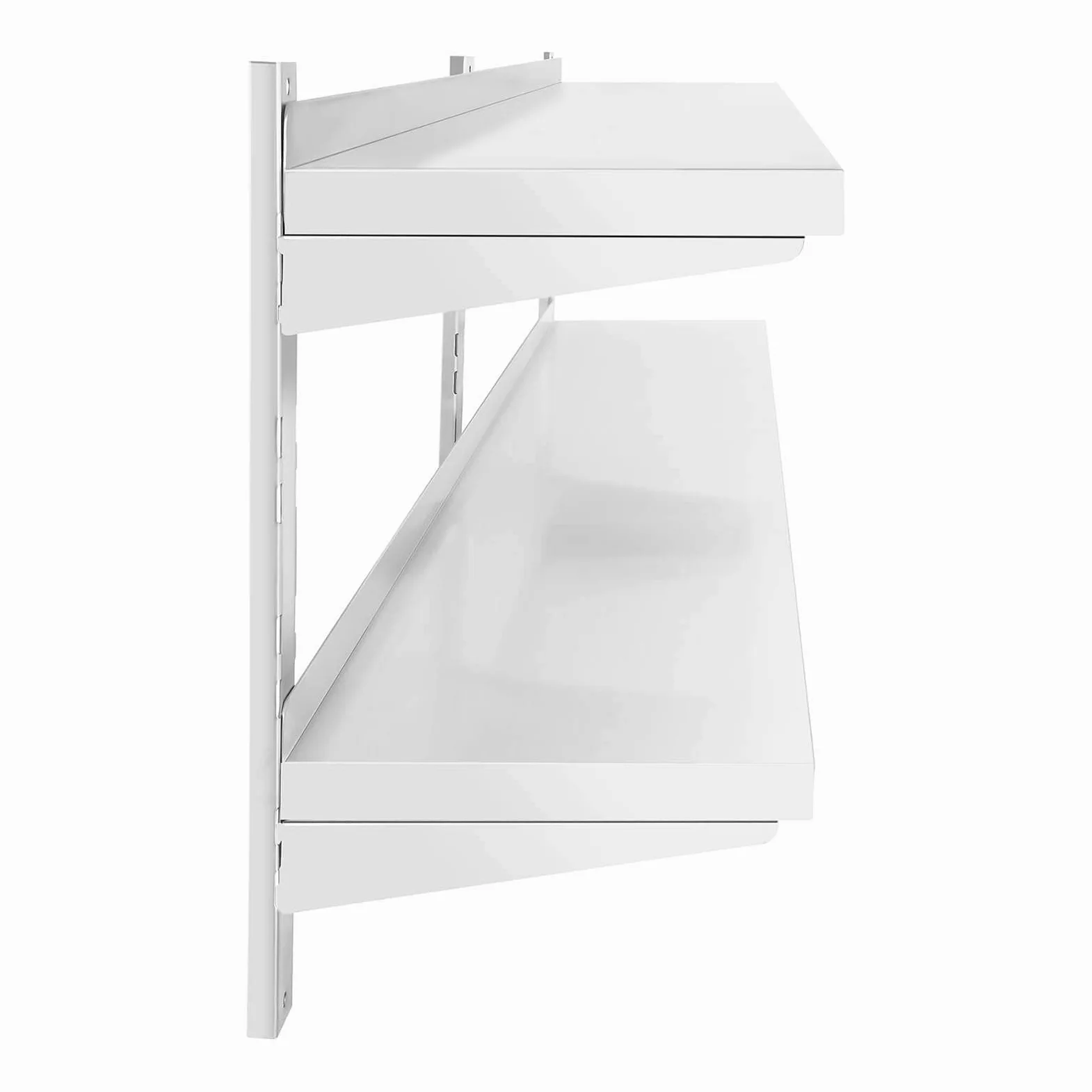 Royal Catering Estante De Pared Metálico Estantería Para Cocina RCWR-1400.4 (Capacidad: 40 kg, Acero Inoxidable, 2 baldas, 40 x 140 cm)