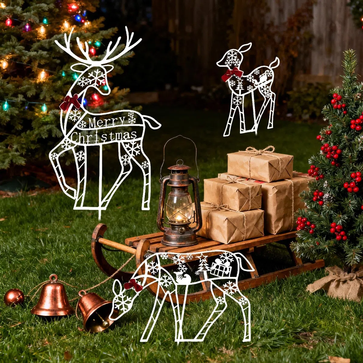 Navideños Para Exterior Decoración De Jardín Trasero Estacional | Decoraciones Festivas De Jardín Para Propietarios Vecindario Porche Patio Entrada Y Actividad Familiar