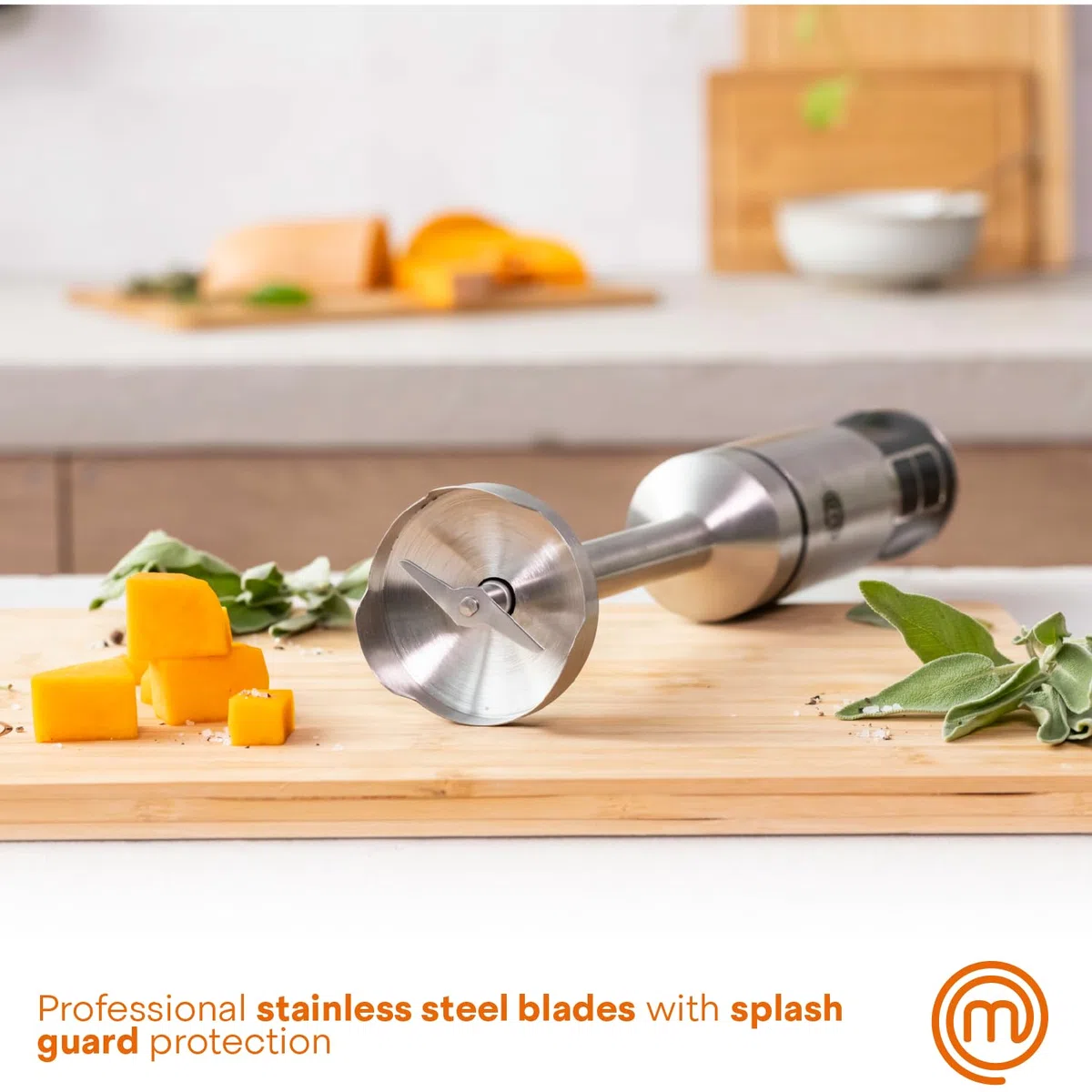 MasterChef - Licuadora de inmersión de mano, de acero inoxidable con accesorio picador y jarra de medición, batidora de puré para hacer alimentos para bebés, sopa, salsas, etc., 400 W