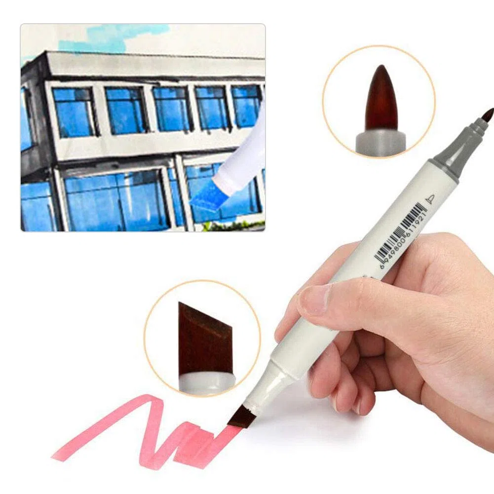 Cosiki Juego de Rotuladores de Arte, Pintura de Dibujo Suave para Diseño Industrial con Doble Cabezal, 36 Colores para Artistas, Estudiantes (72)