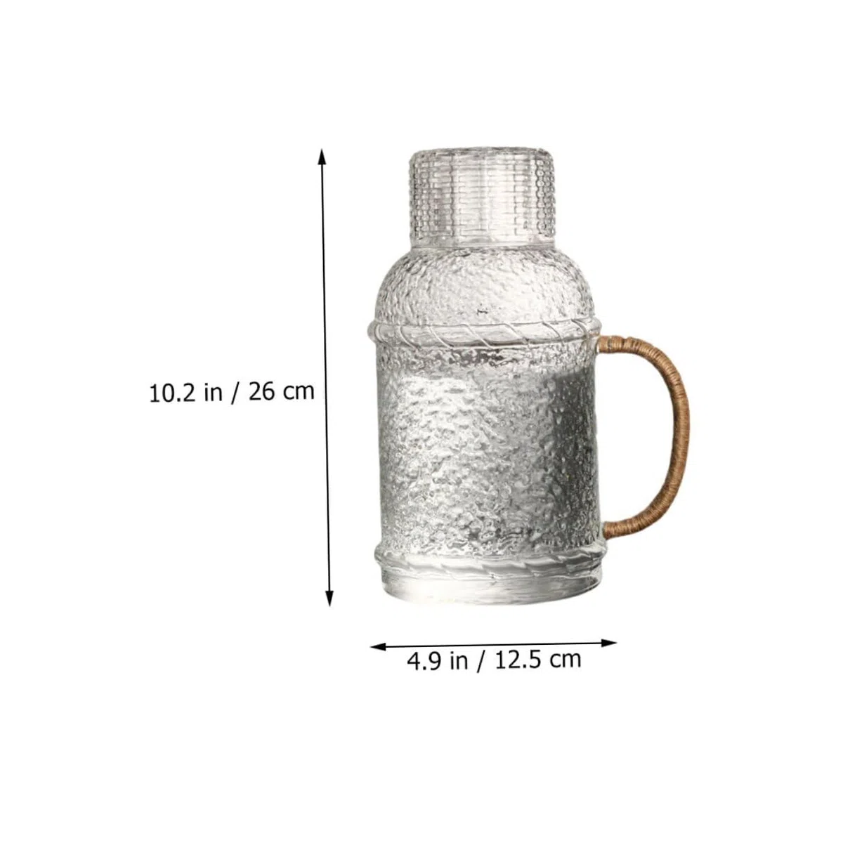 Jarra de Vidrio para Agua Fría de 2l Resistente a Roturas Tapa Antideslizante Adecuado para Fiestas Entretener Invitados en Casa