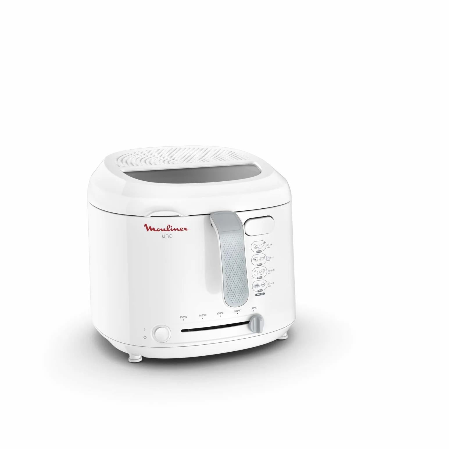 Moulinex - Freidora Uno AF2031 para 4 personas, capacidad de 1 kg, 1,8 l de aceite, color blanco