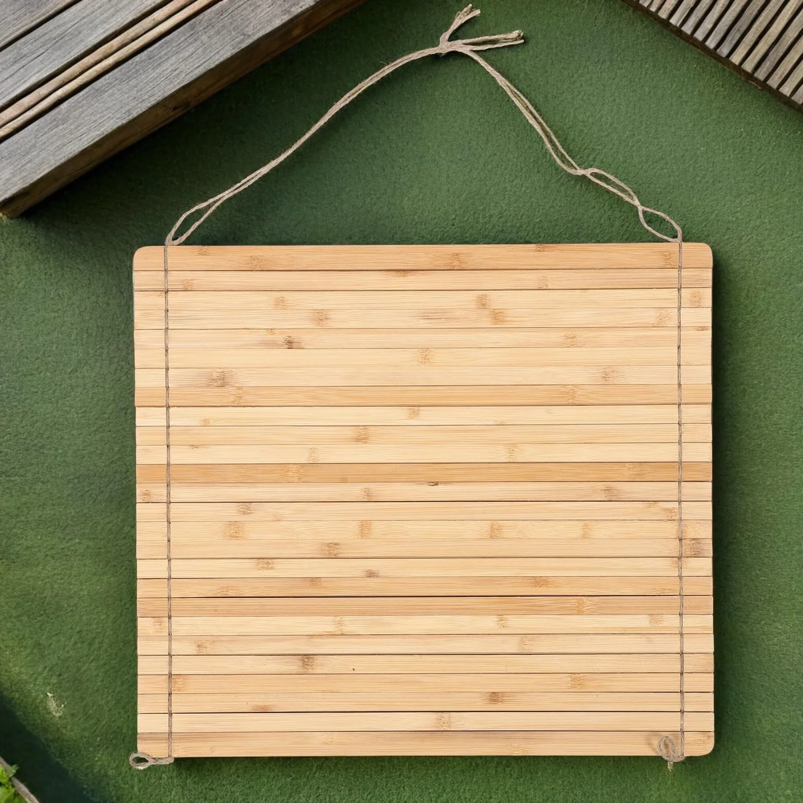 Escurreplatos plegable de bambú sobre el fregadero, escurridor de cocina que ahorra espacio para platos, cuencos y tazas, tapete de secado de verduras extraíble, 45 x 44 cm