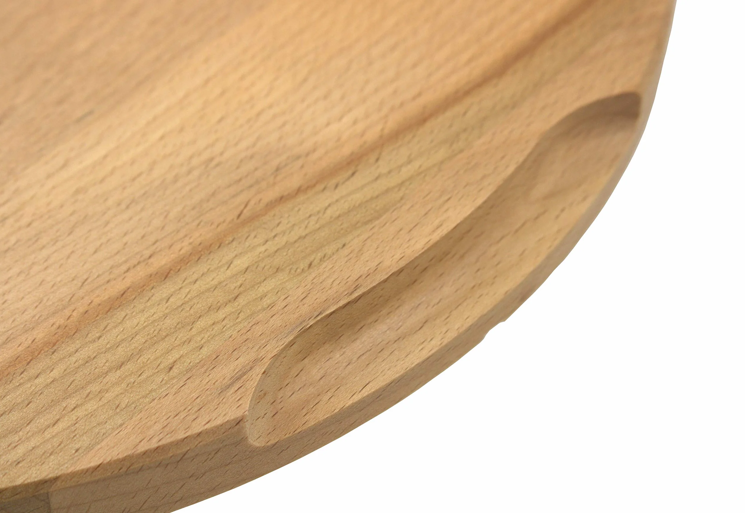 efo Tabla de servir de madera para pizzas – Tabla de pizza con ranuras para cortar y suministrar – Tabla de servir de madera – Tabla de cortar redonda para pizza – Dia. 40 cm