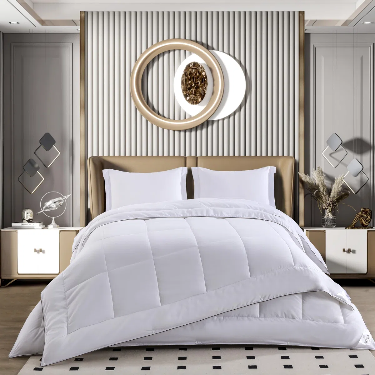 NORA HOME Relleno Nordico Cama 150 4 Estaciones. Conjunto 2 Edredones Antiácaros Fibra 3D. Nivel Térmico hasta 4.5/5. Tacto Plumón. 3 en 1 (125+250=375 gr/m²). Acabado Doble Costura y Bordonado - Duo