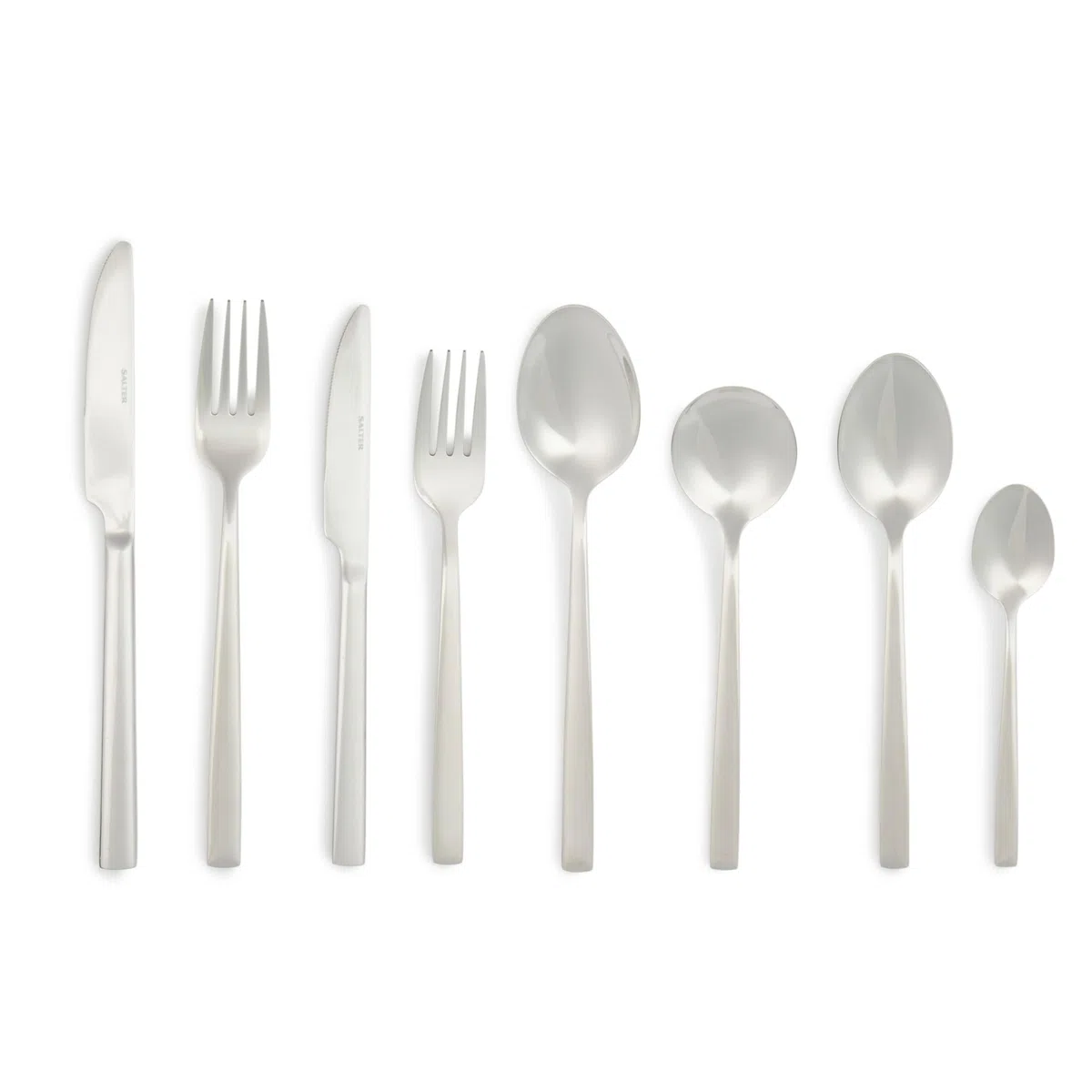 Salter Winslow Juego de cubiertos de 44 piezas - Platería de acero inoxidable, Servicio para 6 personas, cuchillos, tenedores, cucharaditas, cucharas de sopa, servir cucharas
