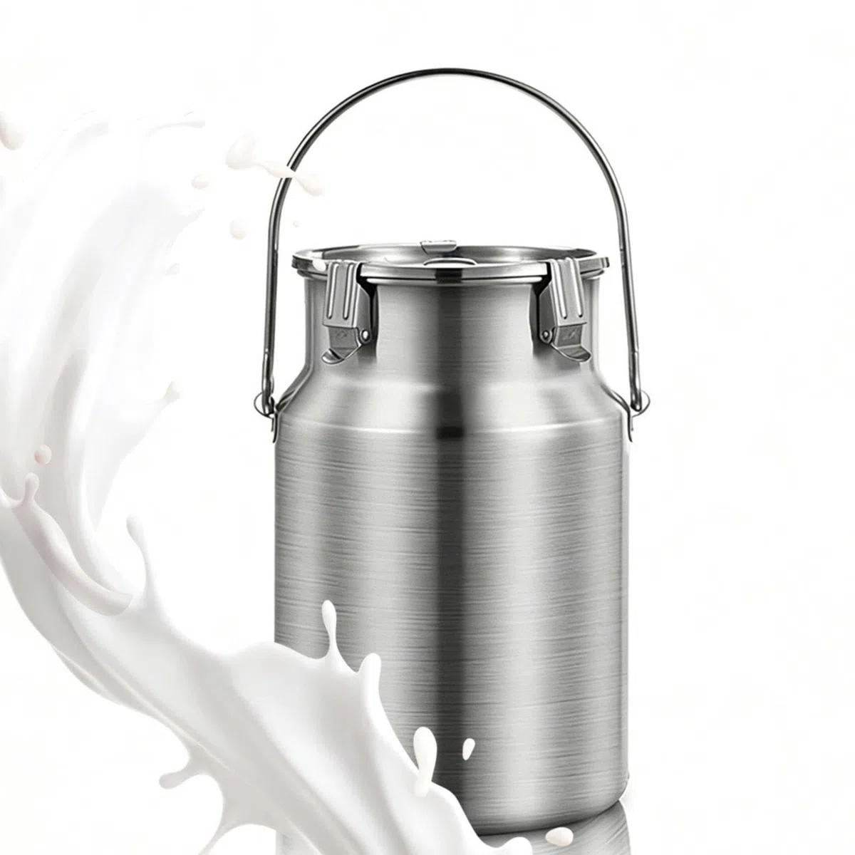 Lechera Acero Inoxidable 3/5/10/15 Litros 201,bidón de leche sellado con Tapa/asa Grande bidones for Transporte/Cubo for Vino Resistente Jarra Barril Aceite,Nofaucet-15L