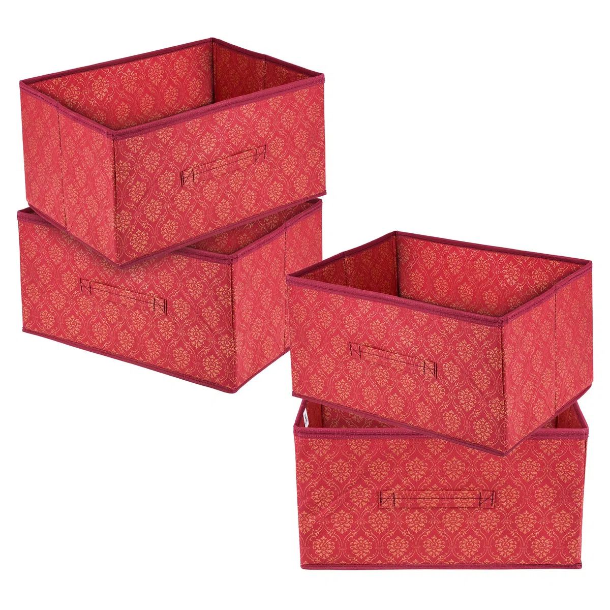 Kuber Industries Paquete de 4 cajones | Organizador de ropa plegable | Contenedor de almacenamiento para ropa | Organizador de armario para libros y juguetes | Caja de almacenamiento de armario con