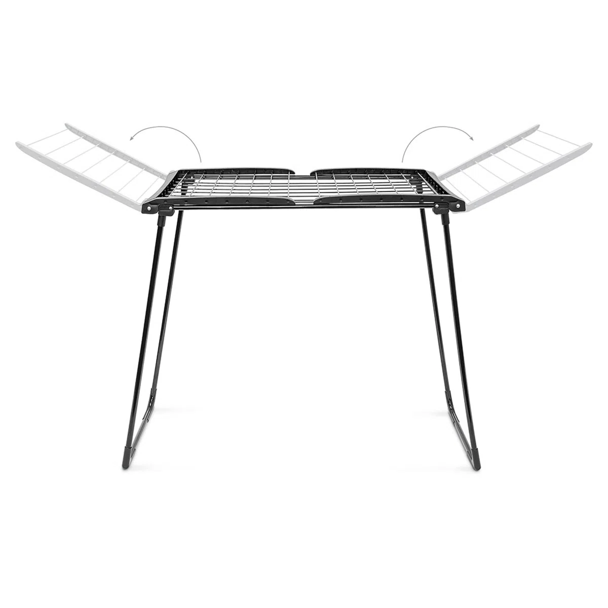 Relaxdays Tendedero Plegable, Soporte Secar Ropa, de Pie, 104x169x54,5 cm, Extensible, Longitud de Tendido: 13 m, Negro
