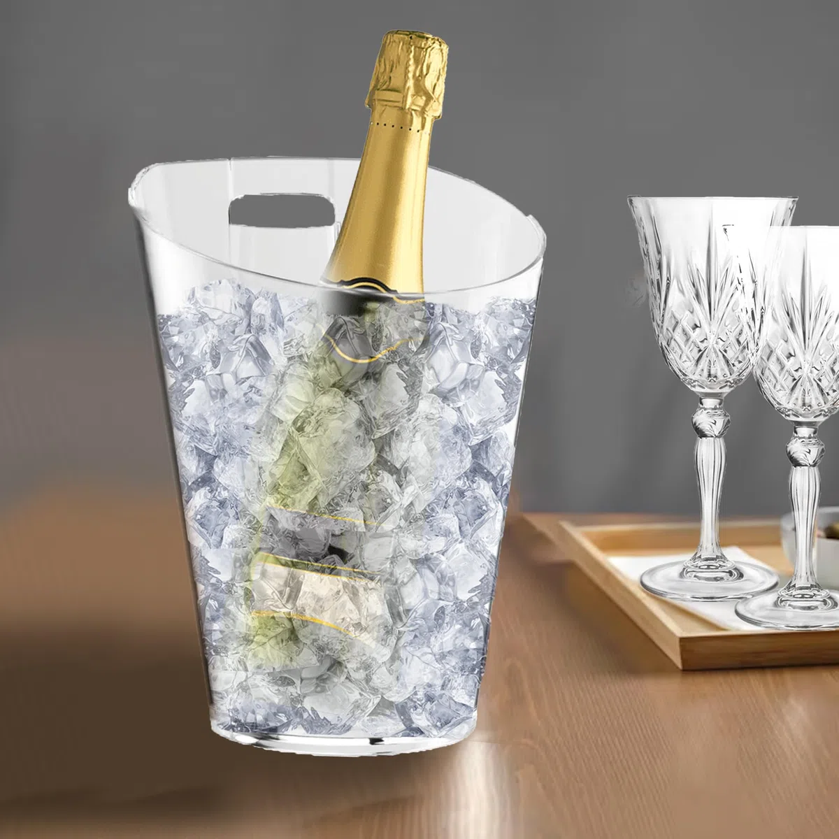 Sicignano | Juego de 6 copas de 30 cl, con 6 vasos de 36 cl, Timeless para vino, agua, licores y cócteles, cristal ecológico, transparentes, resistentes – regalo cubo champán Marea 1 botella