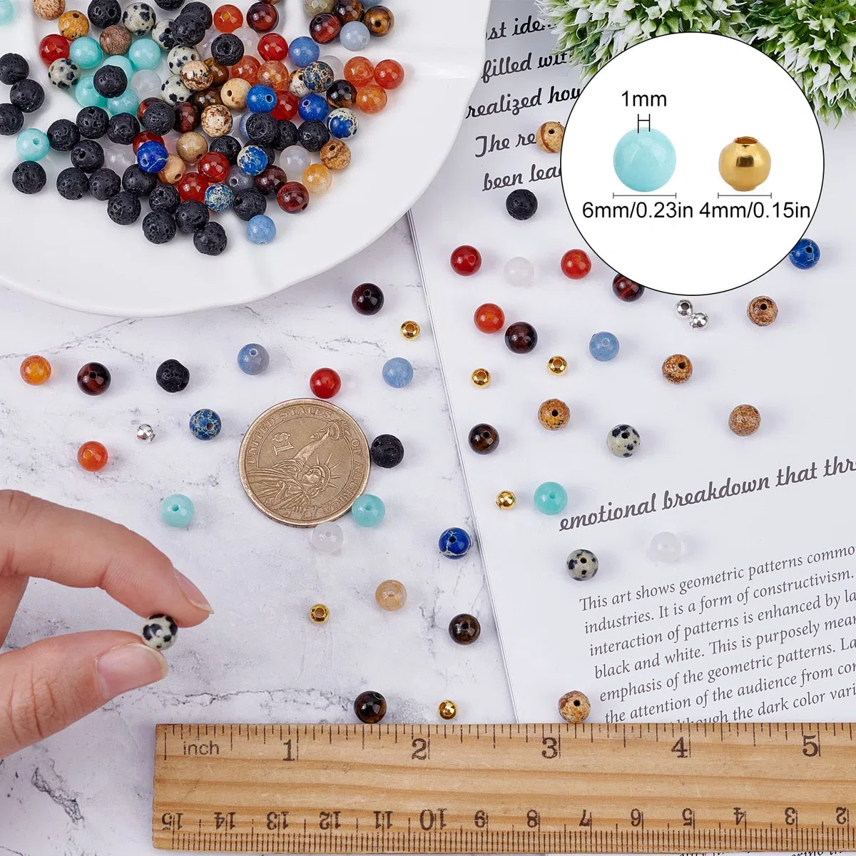 SUNNYCLUE 1 Caja de 300 Piezas + 6.(118) in Planet Pulsera Kits de Cuentas Sistema Solar Pulseras de Piedras Preciosas Cuentas Espaciadoras Sueltas Cuentas con Hilo de Cristal Elástico
