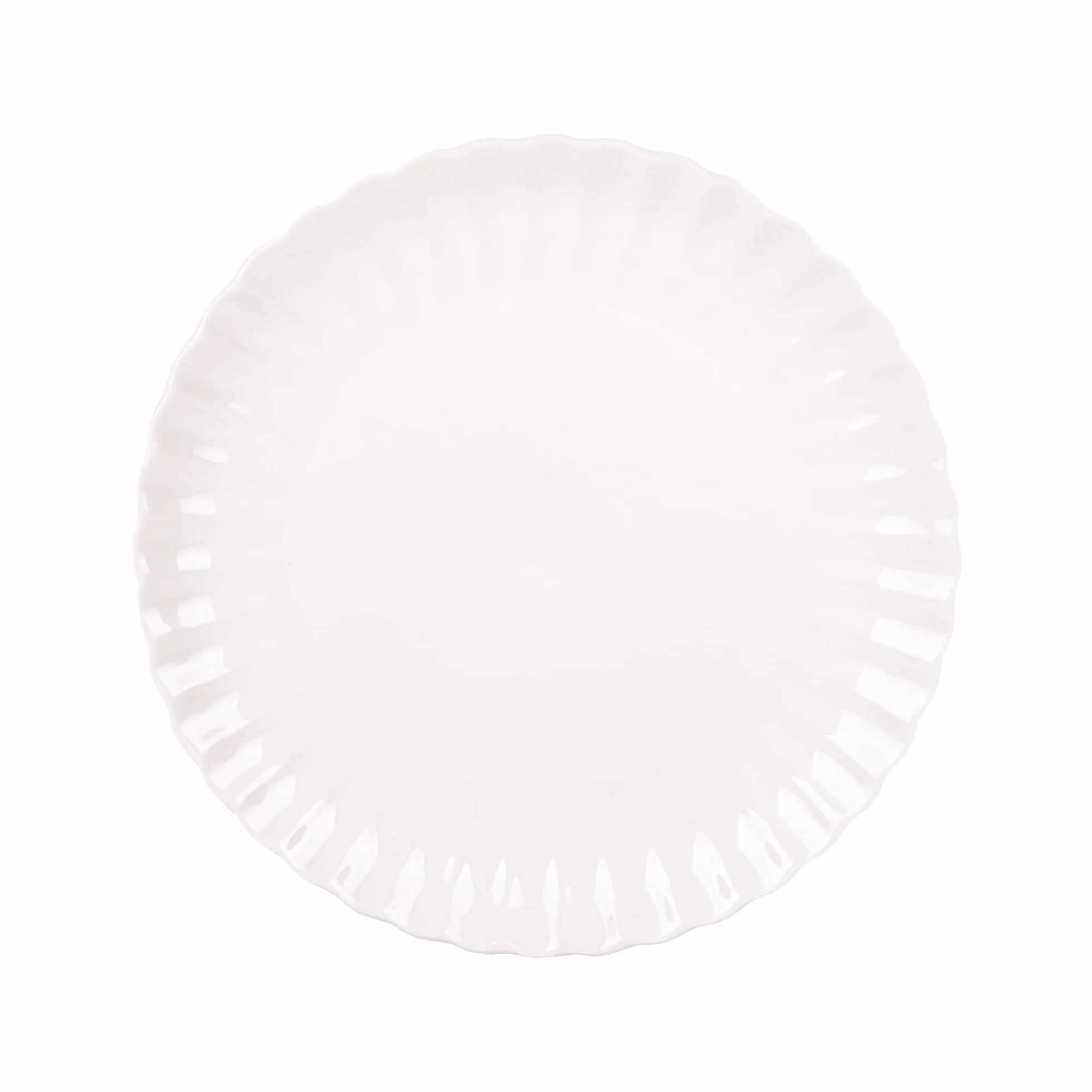 Cofan Vajilla de porcelana esmaltada | Juego de 16 piezas | Diseño en relieve | Color: blanco | Apta para lavavajillas, microondas y horno