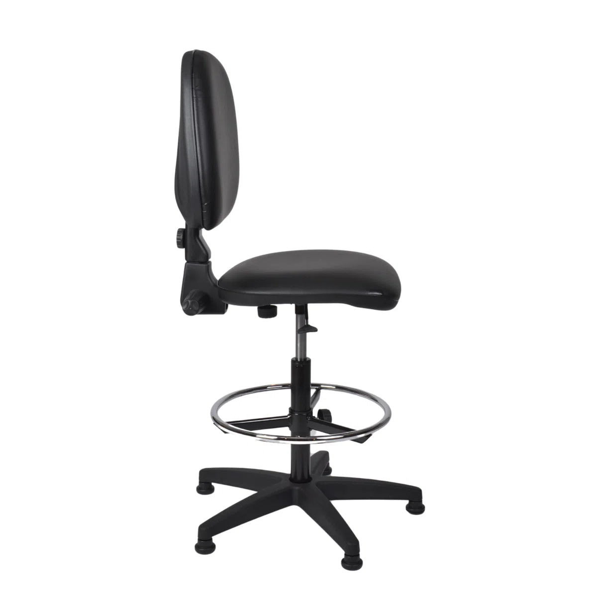 Topsit Büro & More IND211 - Silla de trabajo giratoria, acolchada y tapizada en piel sintética, altura regulable y fácil de limpiar, anillo de pie cromado, base y patas estables