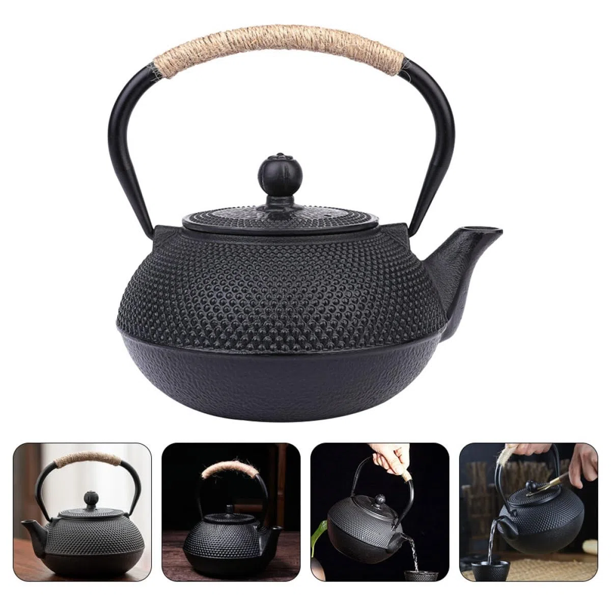 SUPVOX Tetera de Hierro Fundido 900 Ml Infusor y Asa Segura Tetera Japonesa Estilo Tetsubin para Hogar y Oficina Vajilla de Hierro para Té Práctica para Infusión