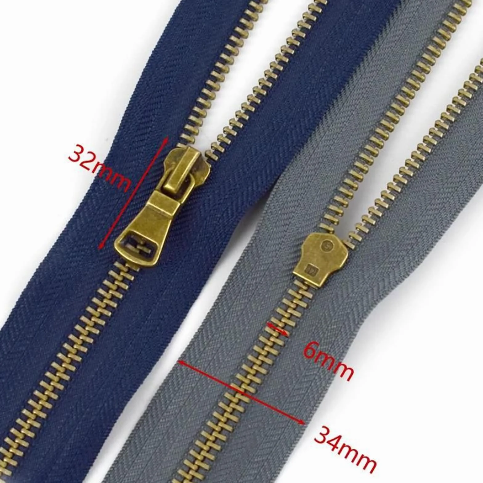Cremalleras Cremallera metálica de 2 Piezas n.° 5, con Dientes de Bronce y Extremo Abierto, for Coser Chaquetas y Bolsos.(Gray,90cm)