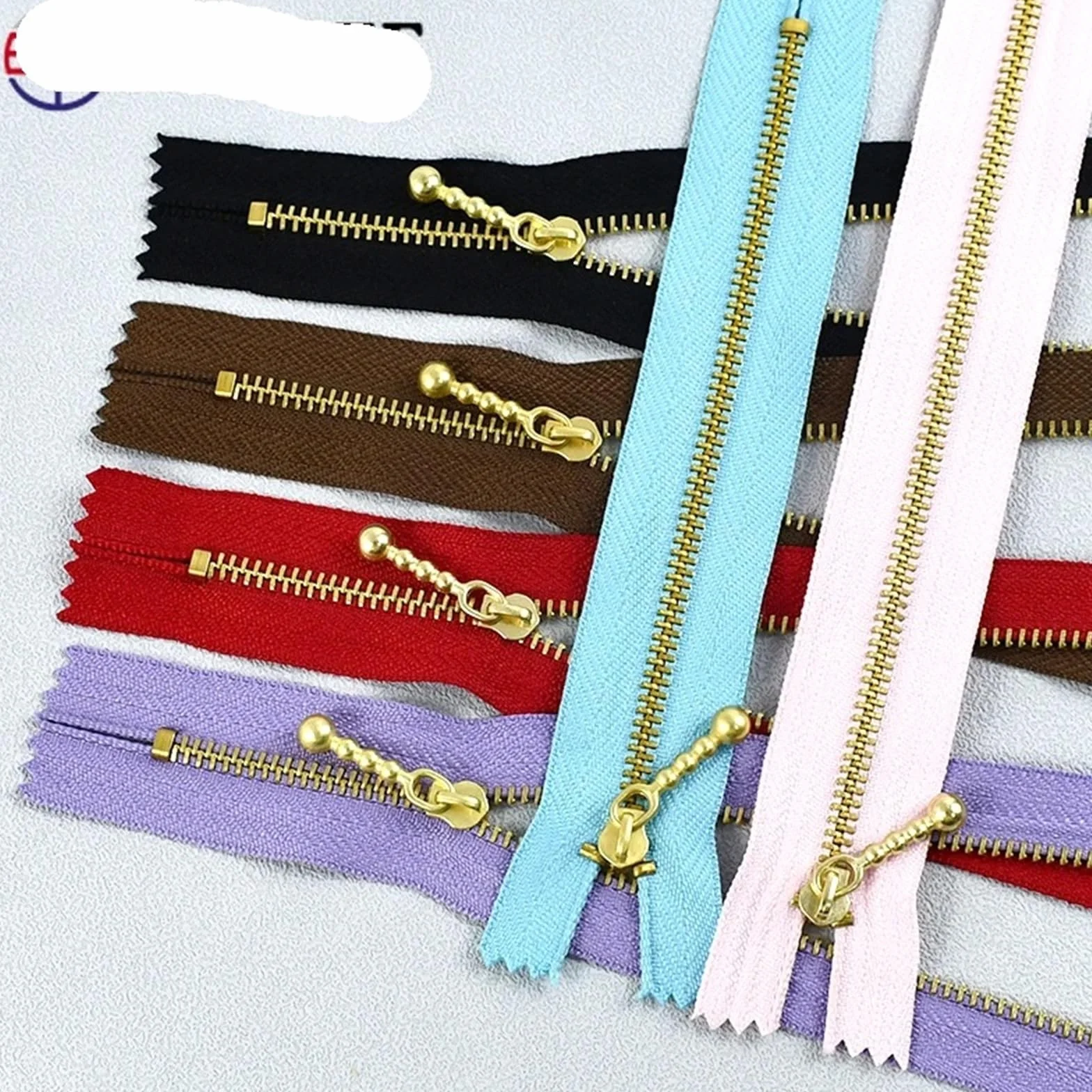 Cremallera de Metal for chaqueta, cremalleras con bloqueo automático, bolsillo reparación, cierre cremallera, Kit costura repuesto, 10/20 piezas, 12-40cm, 3#(CoffeeGold,20cm-20Pcs)