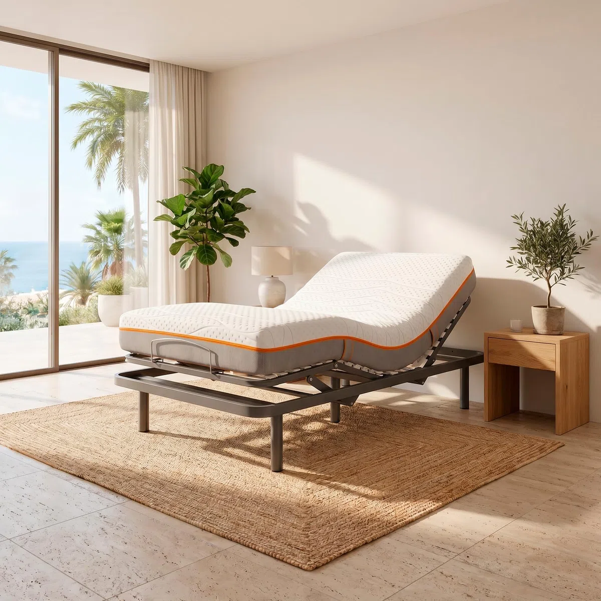amuéblate Online - Pack Cama Eléctrica Articulada Atlas 90 x 190 cm con Colchón Viscoelástico Germania | Confort Premium, Adaptación Anatómica y Transpirabilidad