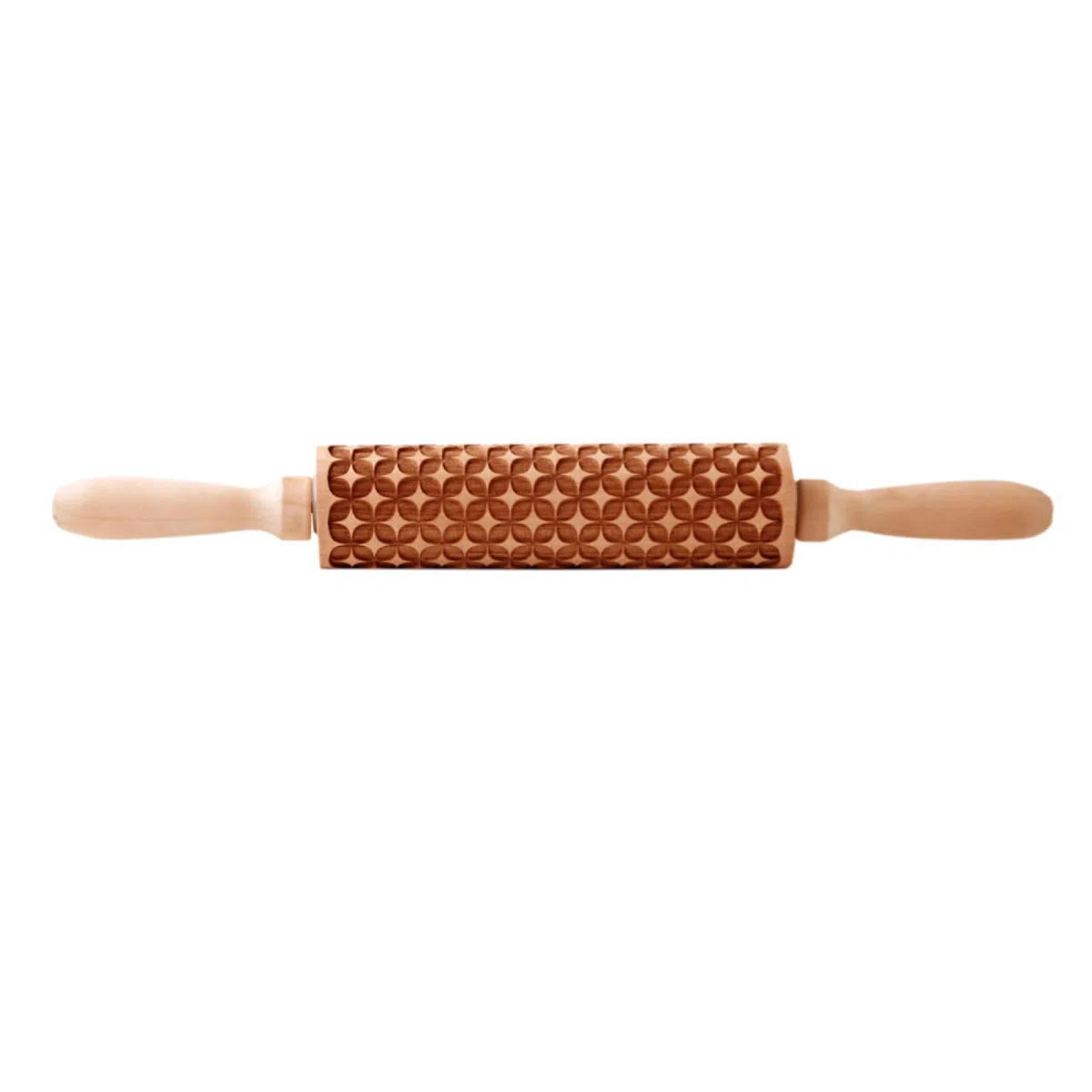 Rodillo de amasar, 2 rodillos de madera con relieve for hornear galletas (35 x 4,5 cm)