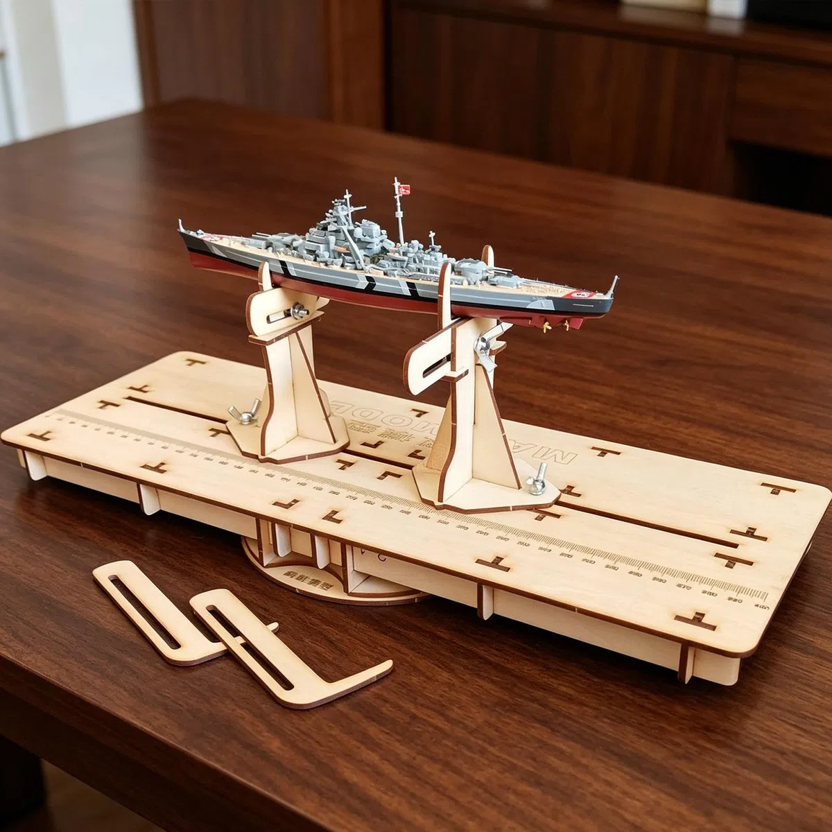 Milageto Base para maquetas Barcos, Soporte Bricolaje con Bordes Redondeados, fijación Estable Accesorios Madera.
