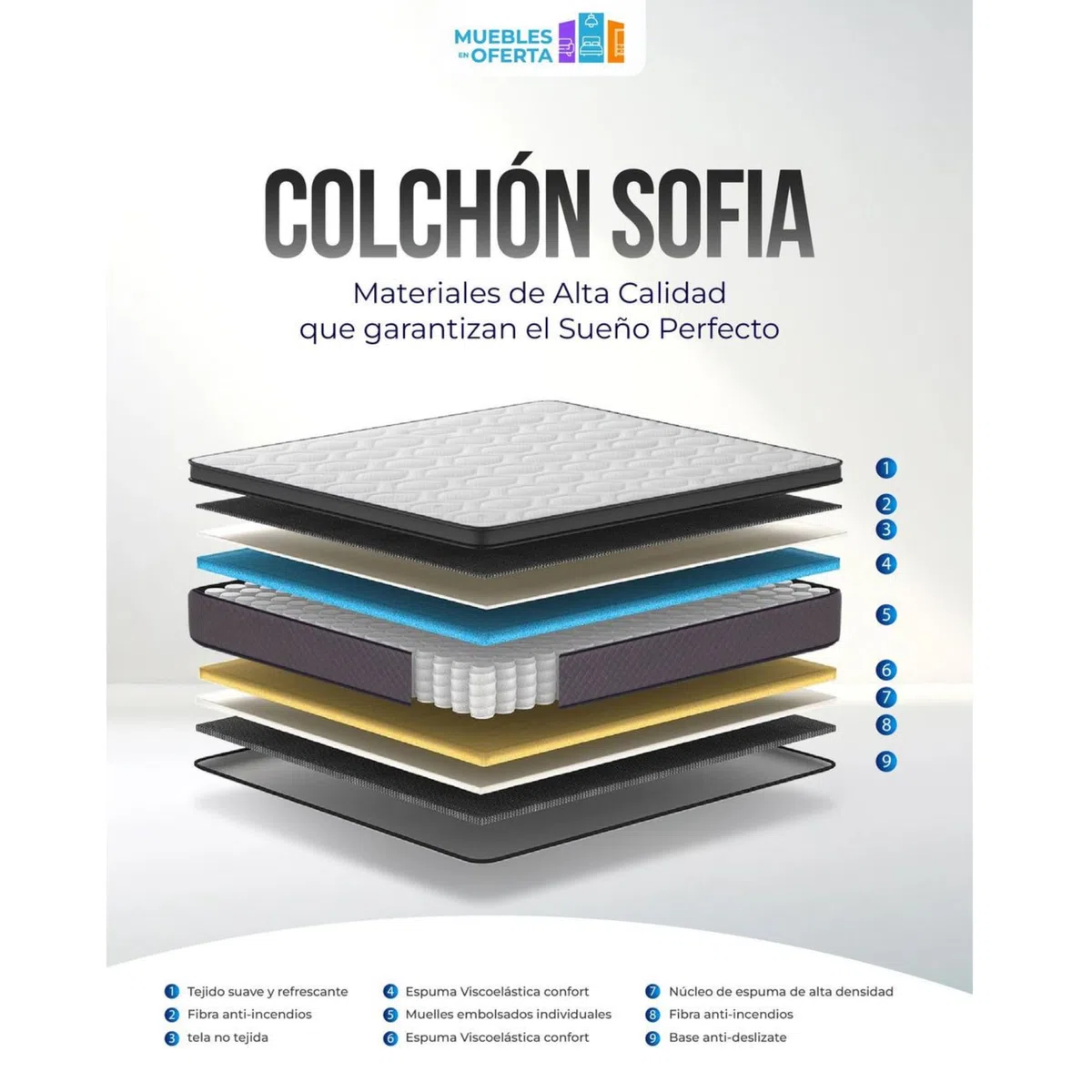 Colchon Viscoelastico 135 x 190 Elite Silver de 30 cm, Gama Alta, Ortopédico Profesional, Colchones 135x190 con Tecnología Fresh y Tratamiento Antiacaros