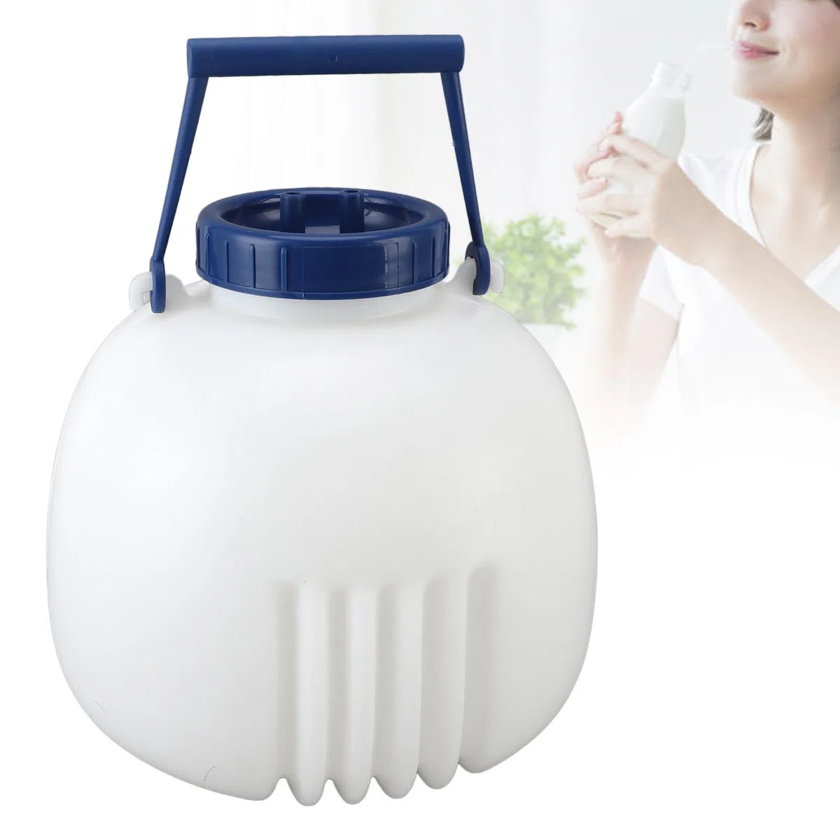 Lata de Leche de 8L, Botella Translúcida para Prevención de la Contaminación, Jarra Multifuncional de PP PE para Plantas Agrícolas, Lata Separadora de Leche, Suministros