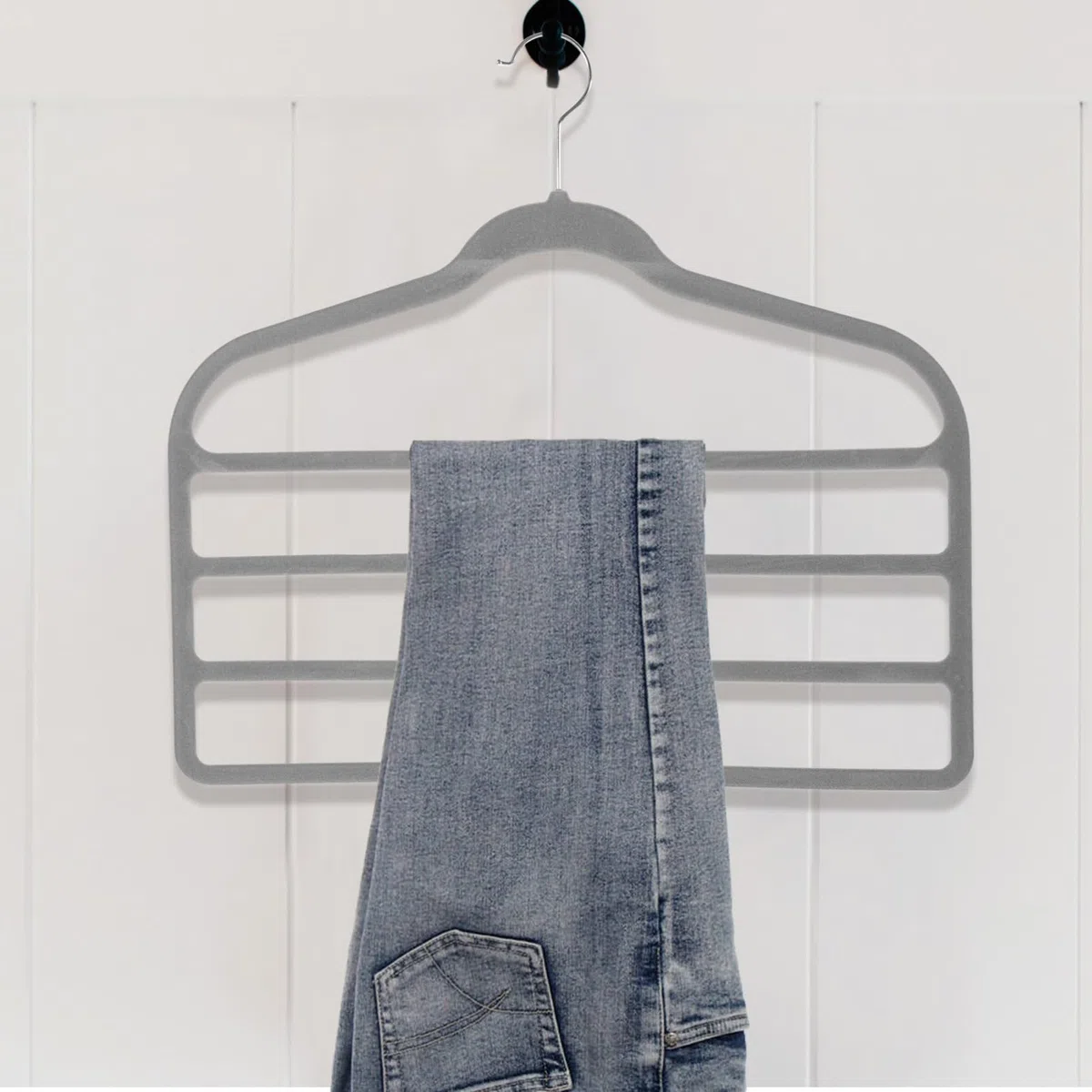 Perchas Multicapa Paquete de 10 Piezas Material de Terciopelo Antideslizante Organizador Multifunción para Ahorrar Espacio Armario para Pantalones