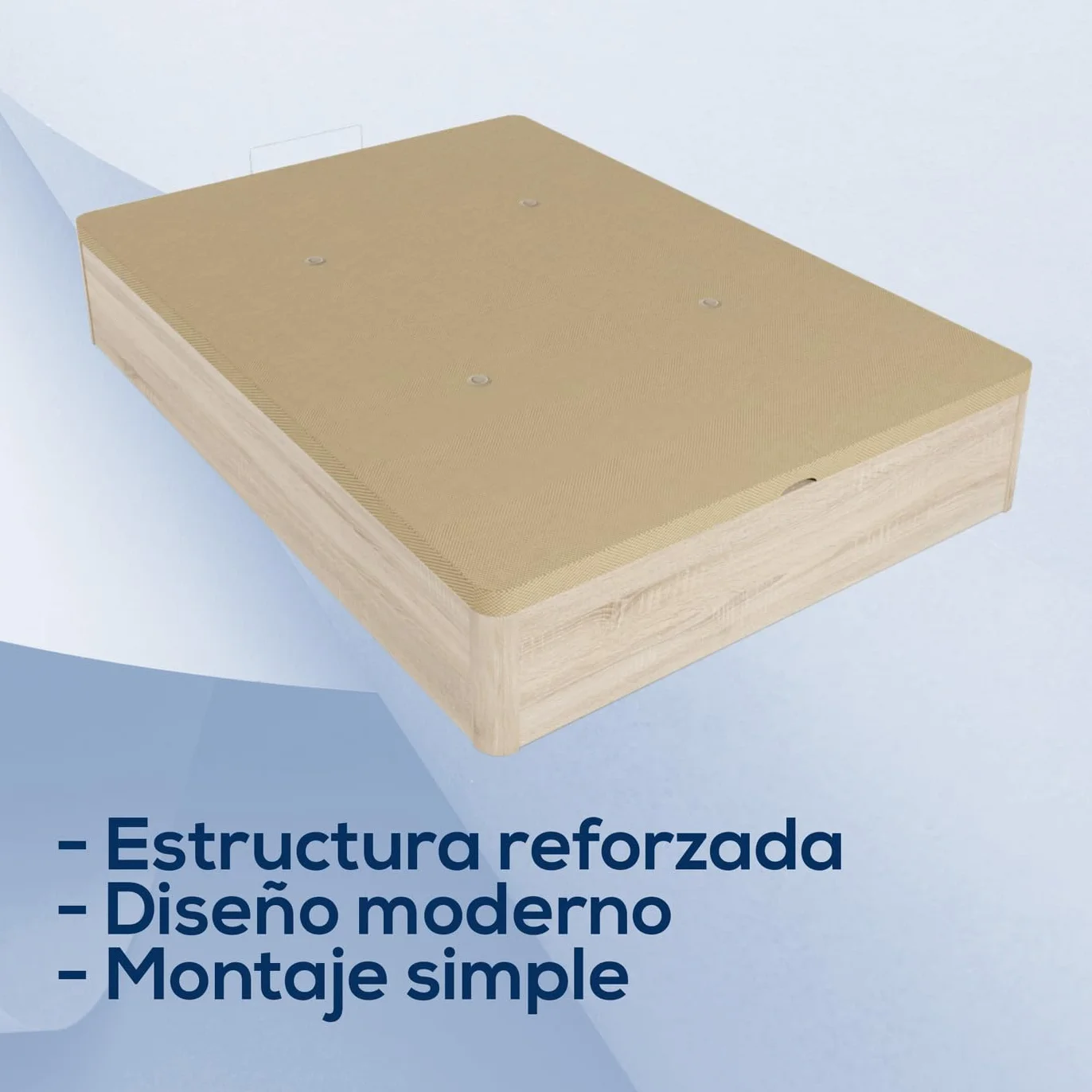 Duérmete Online - Pack Colchón Viscoelástico Marko Reversible + Canapé Madera Abatible Gran Capacidad | Color Cambria 135 x 190