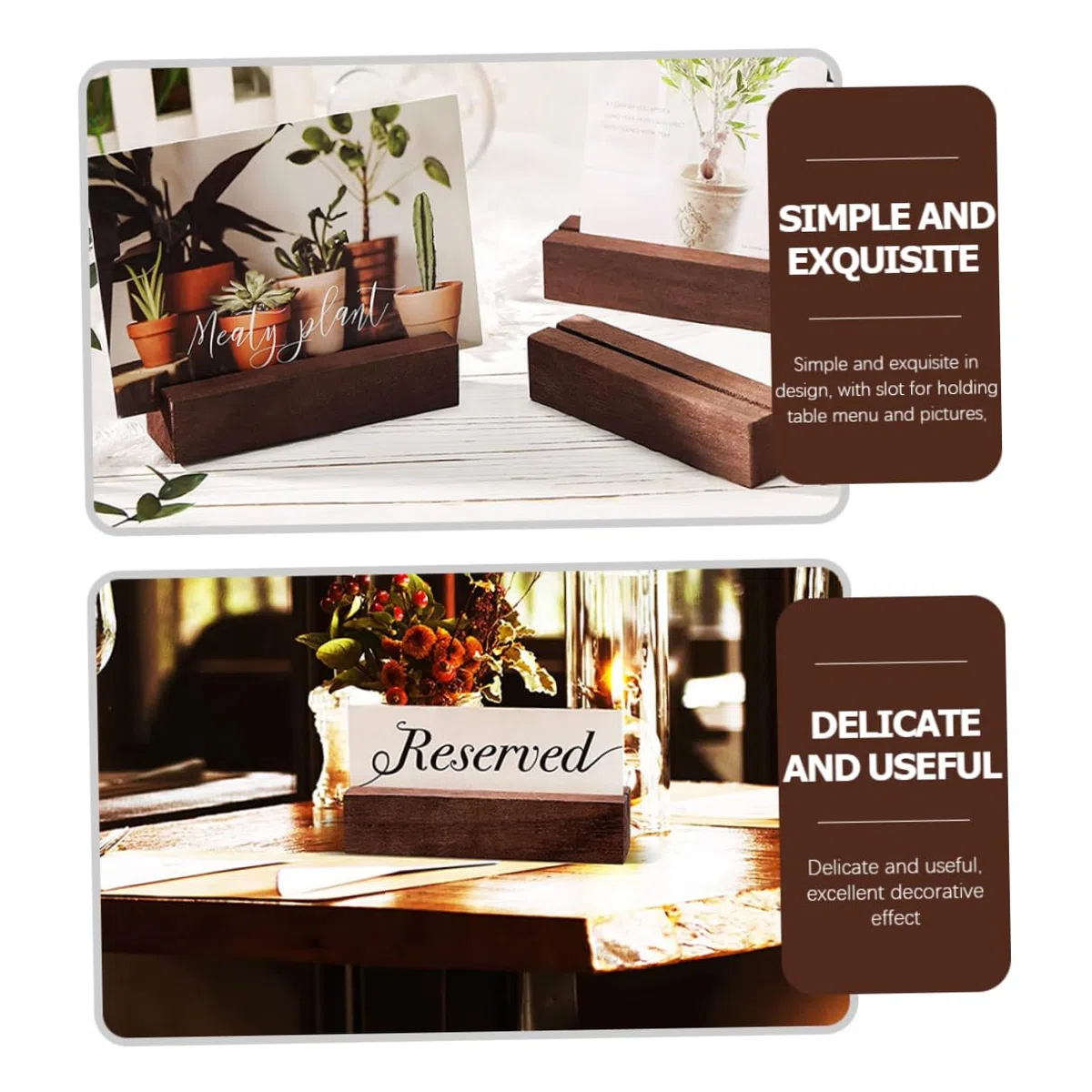 PRETYZOOM Piezas De Soporte De Madera para Números De Mesa Soporte para Tarjetas De Nombre Soporte De Escritorio Soporte De Escritorio Soporte Acrílico para Soportes De Mesa De