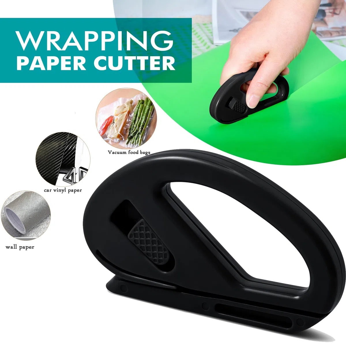 FOSHIO - Kit de herramientas de vinilo para coche, cinta de corte sin cuchillo, 50 m, raspador para película teñida, kit de herramientas para envoltura de película, 6 imanes para envolver, raspador