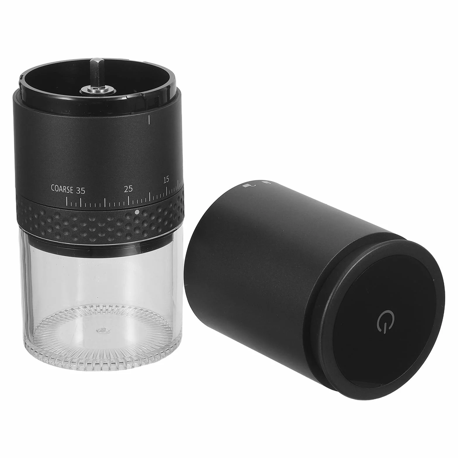 Ipetboom Molino Eléctrico para Café Silencioso con Capacidad de 25g de Granos y Recipiente de 50g, Diseño Compacto en Abs para Uso Doméstico y Apartamentos Pequeños