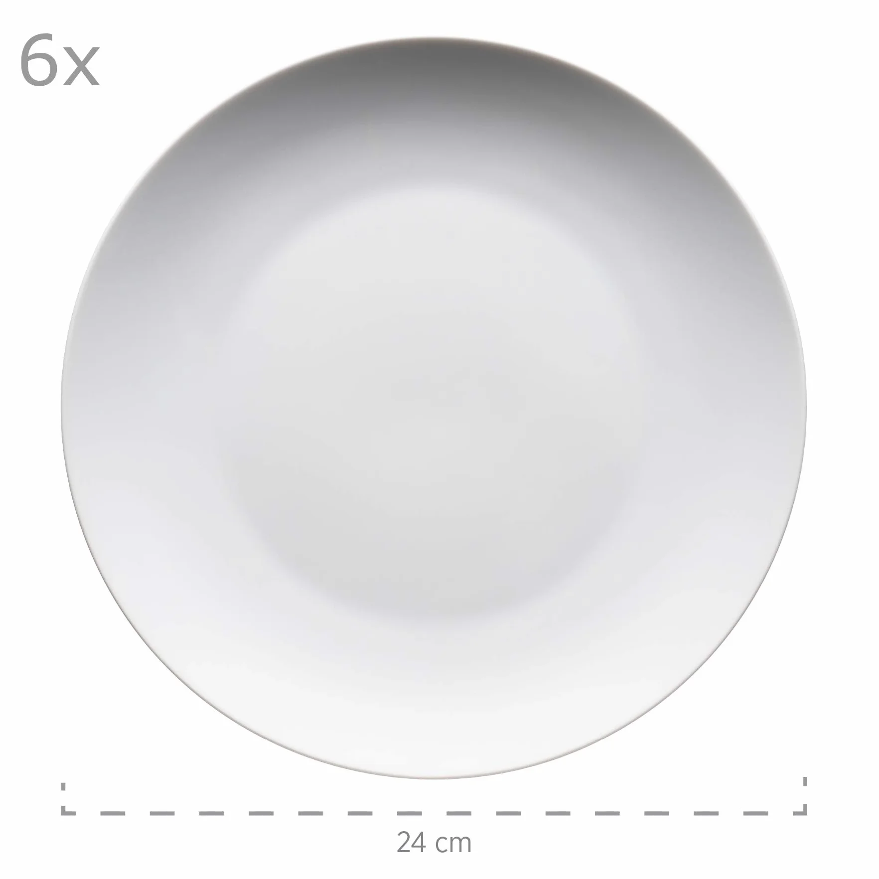 Domestic 920498 Barca - Vajilla de Porcelana (6 Platos Llanos y 6 Platos hondos), Color Blanco