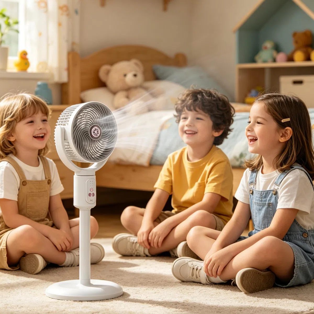 Genérico Ventilador Vertical 5 Velocidades De Con Temporizador | Torre ventilador oscilante recargable USB-C altura ajustable para playa, hogar, oficina, cocina, dormitorio, salón