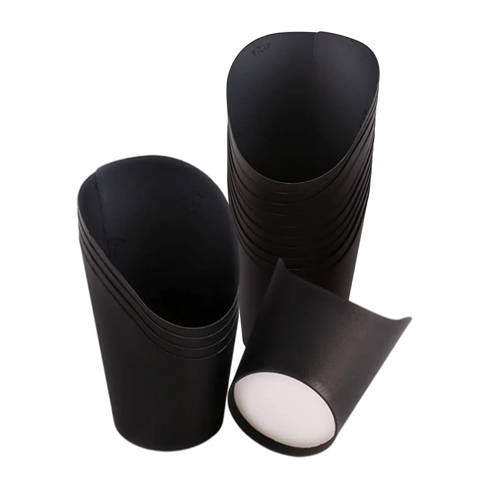 KINGZHUO 50 soportes para papas fritas de 14 onzas, vasos de charcutería de papel para llevar para fiestas, tazas de papas fritas, conos desechables para alimentos, cajas de palomitas de maíz