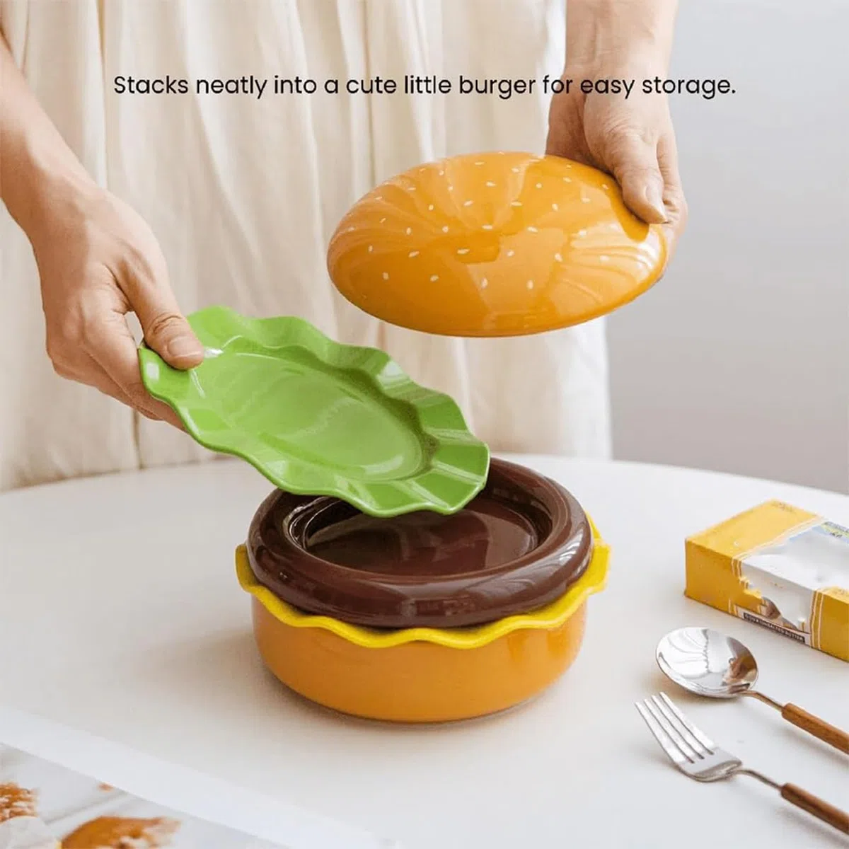 Platos de hamburguesa Vajilla de Cerámica Apta para Microondas | Set de vajilla, cuencos y platos para comida aperitivos postres hogar cocina restaurante camping picnic barbacoa