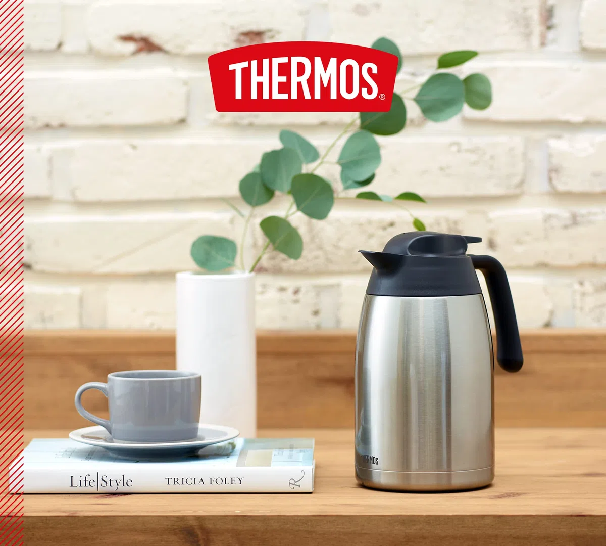 Thermos 4026.205.100 THV Termo de acero inoxidable, 1 L, 12,5 x 16,5 x 16,5 cm, acero inoxidable, edelstahl, 12,5 x 16,5 x 21,5 cm