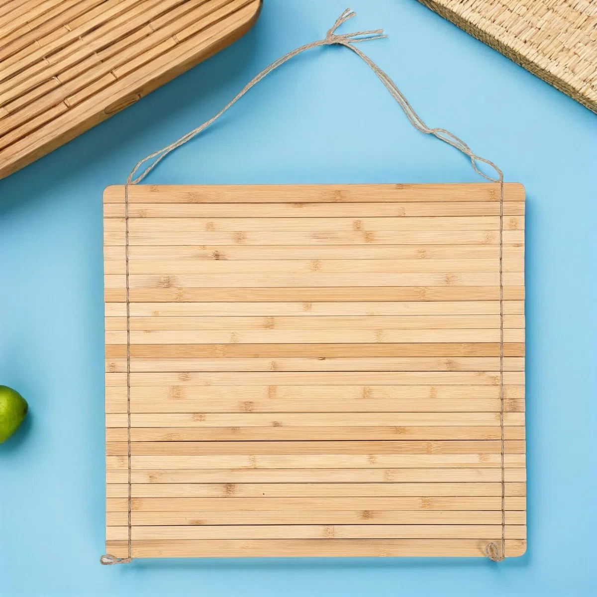 Escurreplatos plegable de bambú sobre el fregadero, escurridor de cocina que ahorra espacio para platos, cuencos y tazas, tapete de secado de verduras extraíble, 45 x 44 cm