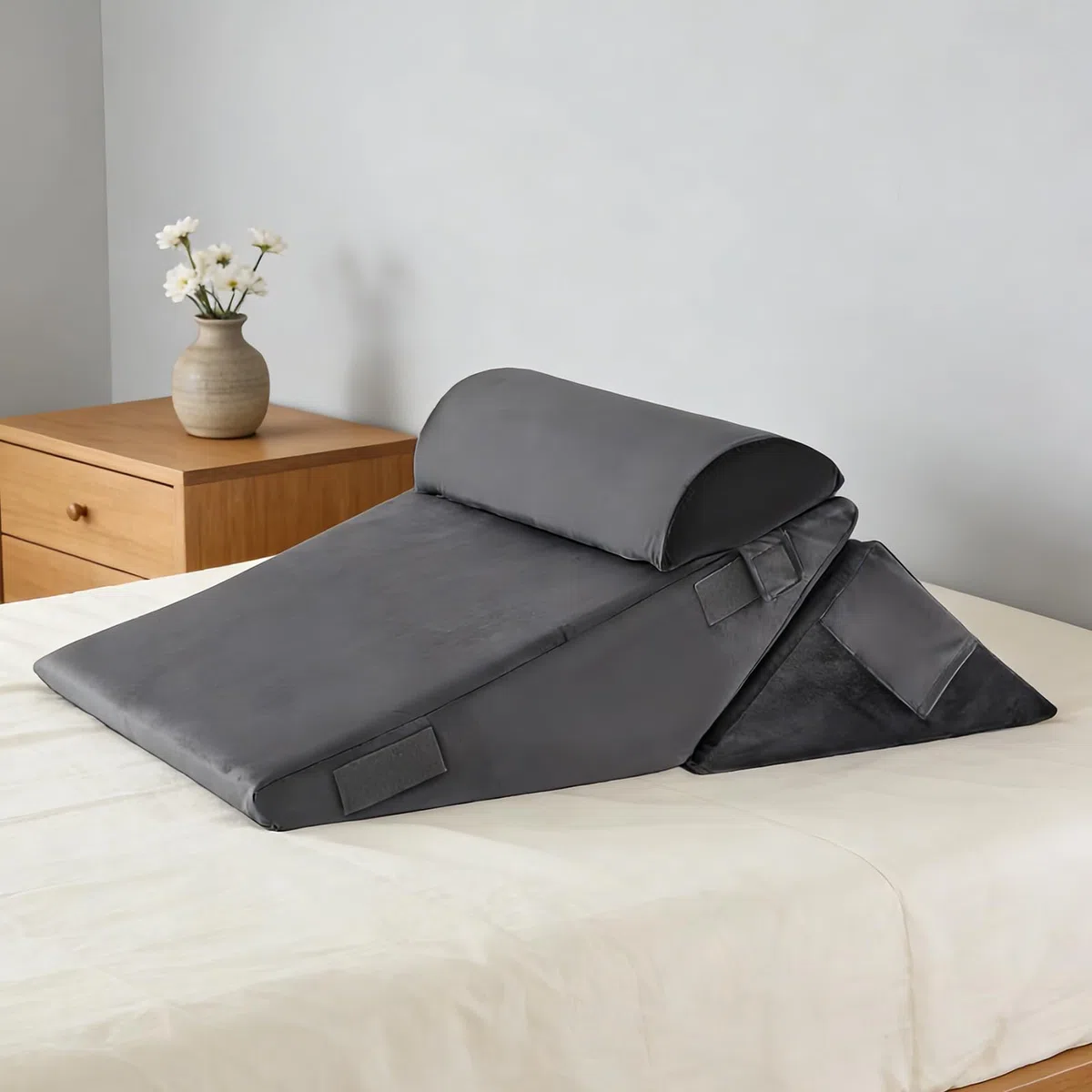 Almohada Cuña Para Dormir Almohada Con Inclinación Ajustable Y Diseño | Cojín Para Alivio De Molestias De Espalda Para En Hogar, Cama, Embarazo, Personas Mayores, Lectura Y