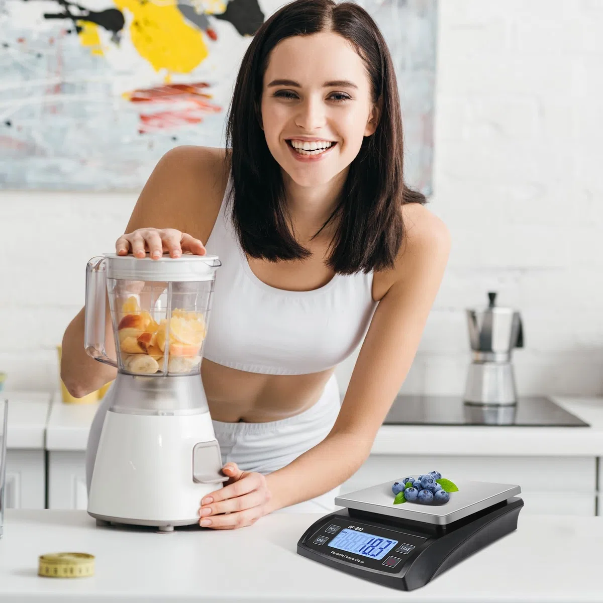 Báscula digital grande de cocina de 30 kg, báscula electrónica de pesaje de alimentos para preparación de comidas, hornear, cocinar carne, báscula de pan inoxidable con pantalla LCD, función de tara,