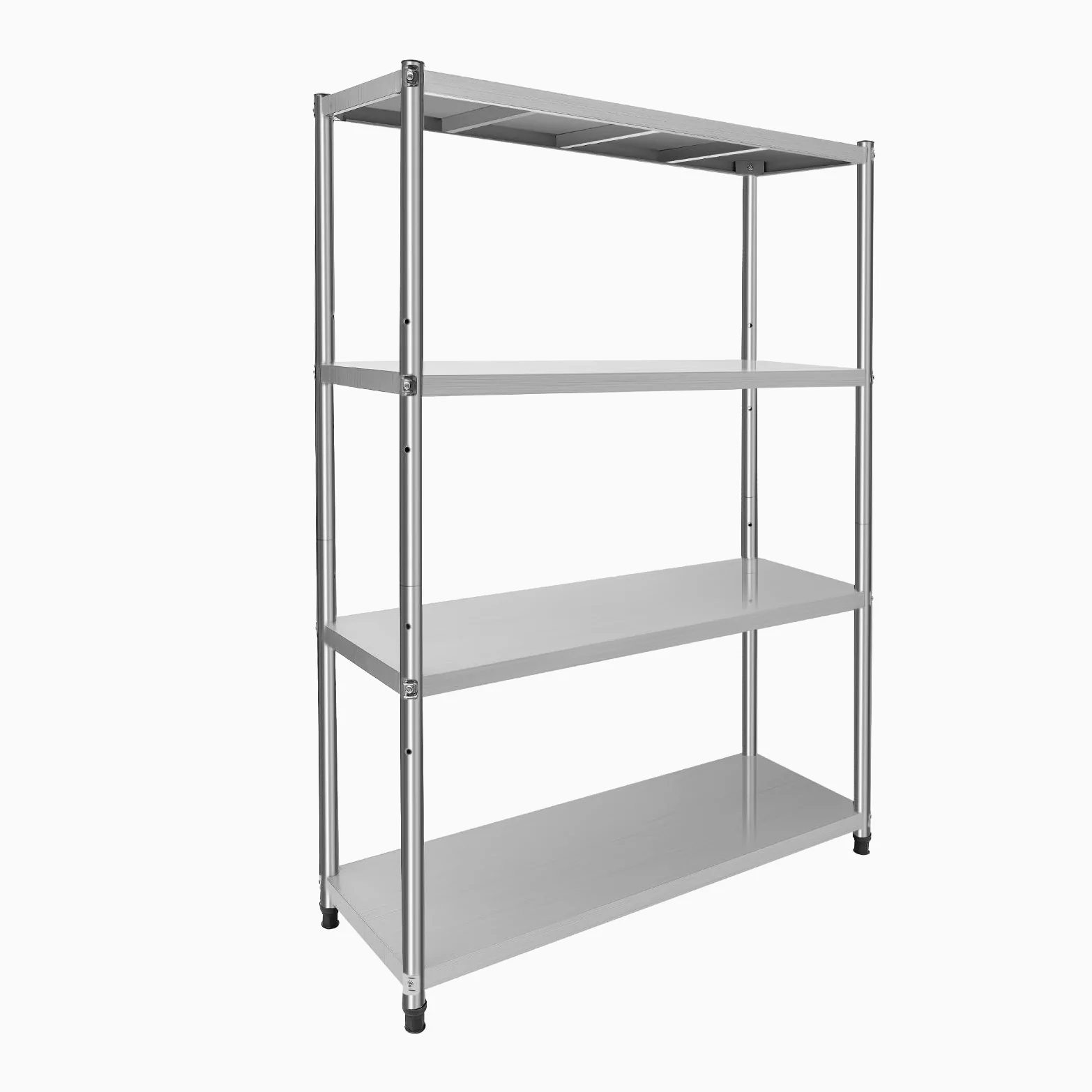 Estantería de metal para cargas pesadas, 4 estantes, para cargas pesadas, para taller, de metal, para restaurantes, de acero inoxidable, para cocina, trastero, garaje (120 x 40 x 150 cm)