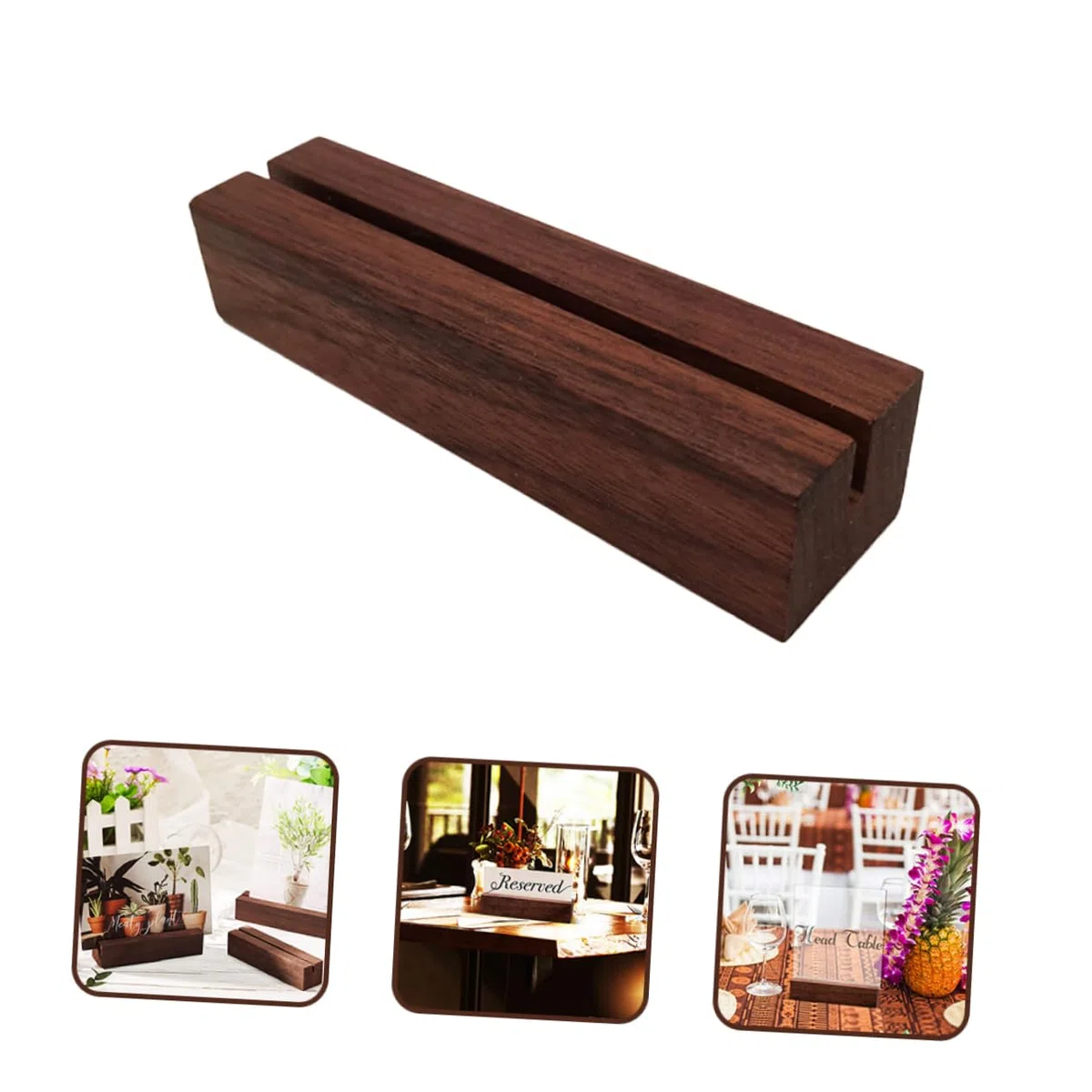 PRETYZOOM Piezas De Soporte De Madera para Números De Mesa Soporte para Tarjetas De Nombre Soporte De Escritorio Soporte De Escritorio Soporte Acrílico para Soportes De Mesa De