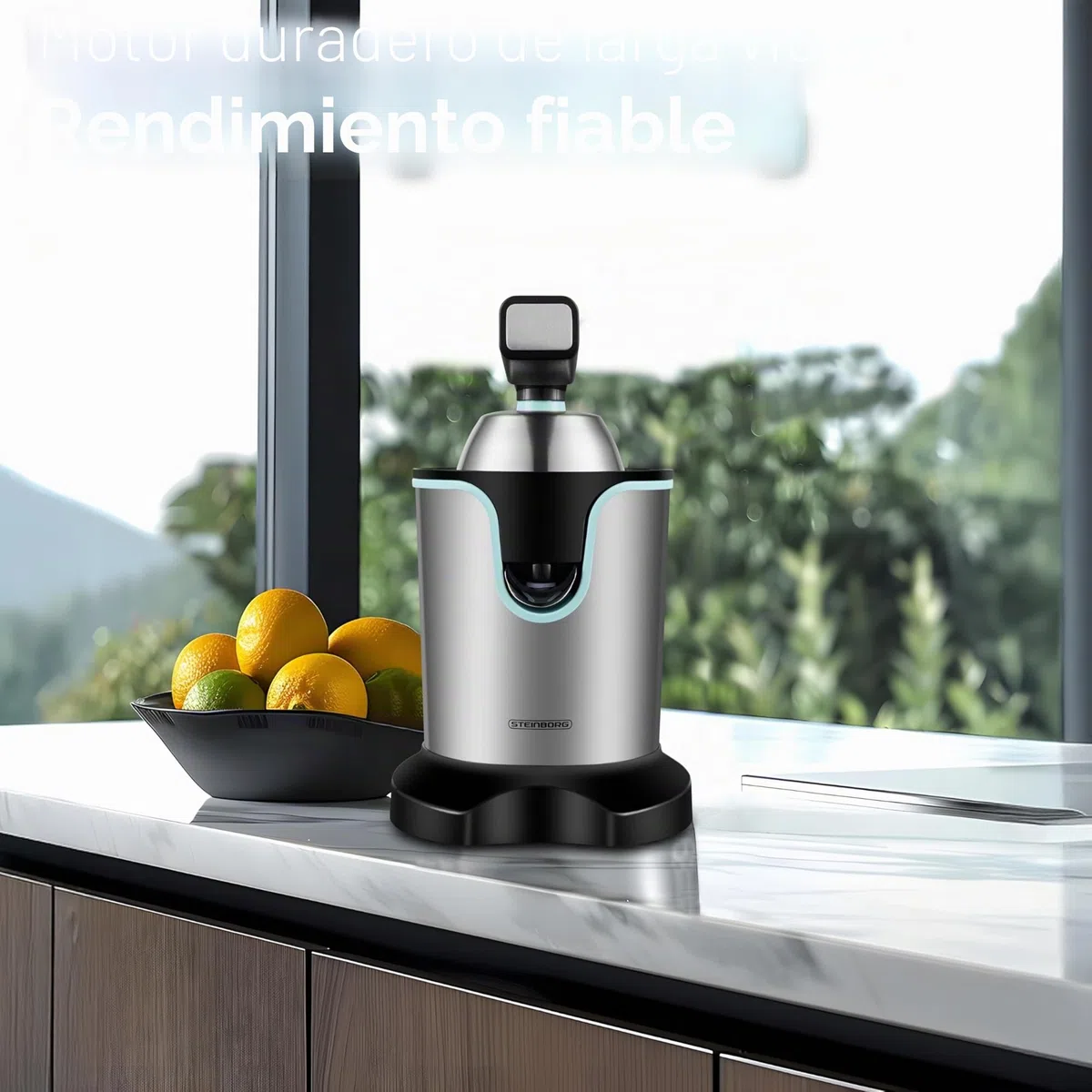 Exprimidor eléctrico de cítricos, 800 W, motor Longlife, de acero inoxidable, exprimidor eléctrico, de arranque automático, apto para lavavajillas, exprimidor de frutas, exprimidor de cítricos
