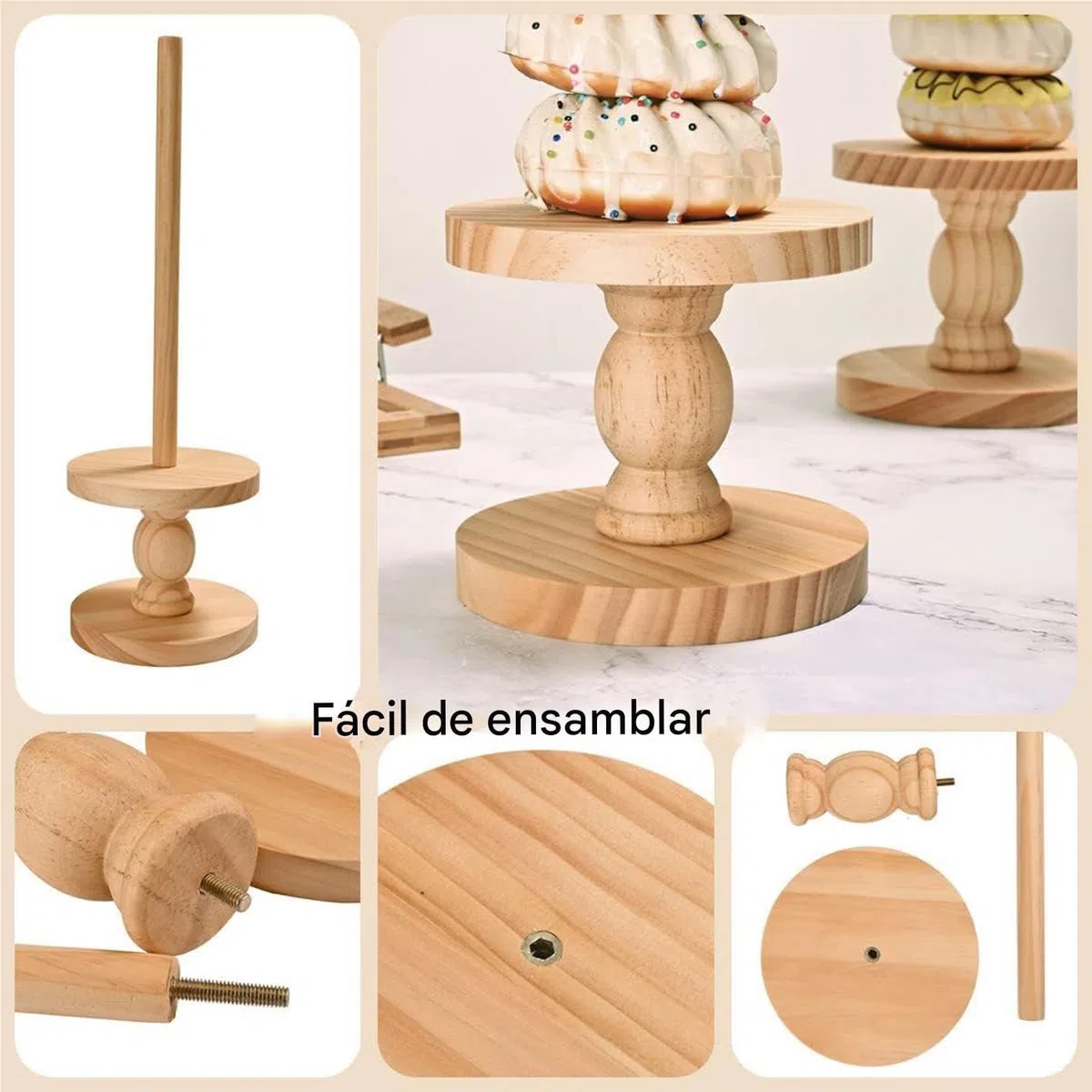 Torre De 4 Piezas Expositor | Soporte Para Bagels Para Servir En Para Postres Bodas Cumpleaños Navidad Shower Servicio De Mesa Buffet Hogar Restaurante
