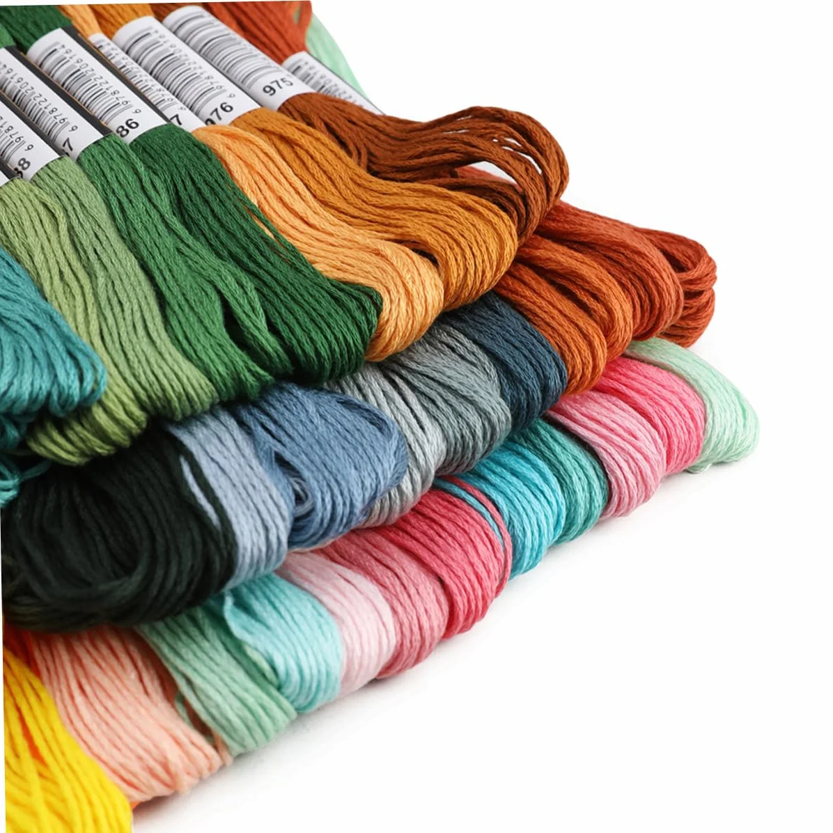 Hilos para Bordar de Punto de Cruz 447 Piezas, Poliéster Algodón | DIY Crafts y Tassels, Cómodo de Guardar, Fácil de Llevar, Surtido para Proyectos Creativos