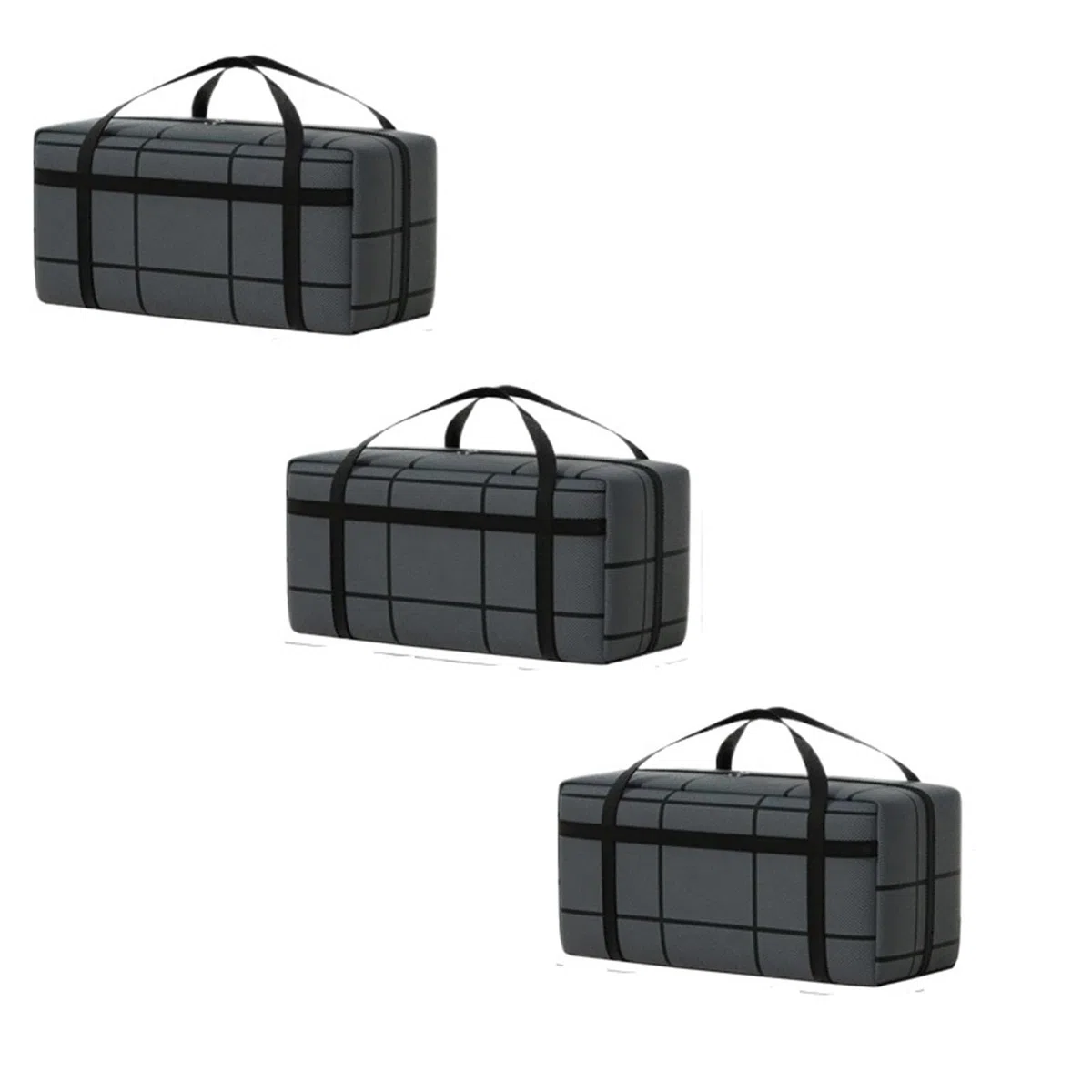 Bolsas Mudanza Bolsa de almacenamiento de ropa de mano de gran capacidad | Organizador de guardarropa de bolsas de embalaje de tela no tejida plegable a prueba de polvo(75x36x33-3PC)