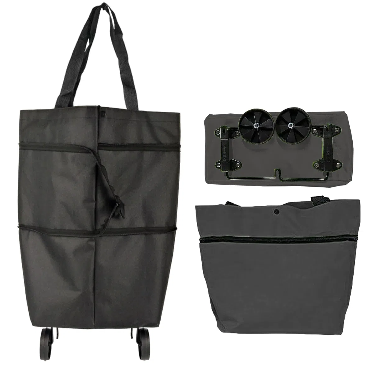 Bolsa de la compra con ruedas, carrito reutilizable de gran capacidad para un fácil transporte, ideal para alimentos, deportes, viajes, picnics y viajes diarios
