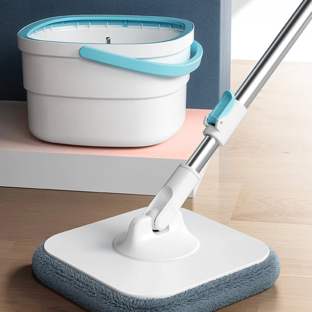 Fregona Con Cubo Utensilios De Limpieza Del Hogar Para Suelos | Cubo Con Escurridor Para Fregona Para Hogar Dormitorio Salón Comedor Baño Estudio Y Suelos De Madera Dura