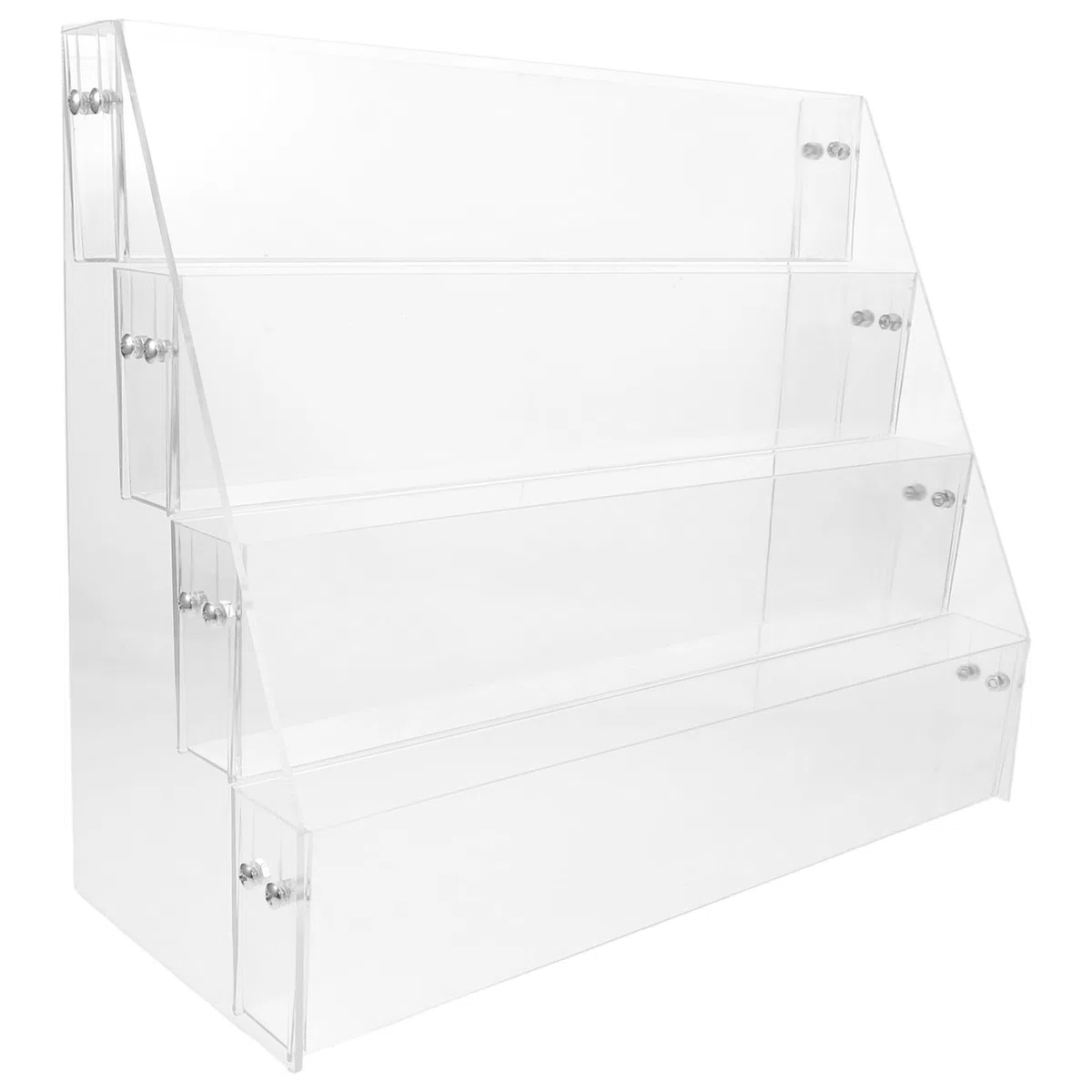 Holibanna Expositor Niveles en Acrílico Escalonado de Transparente de 4 Estructura Estable y Fácil Mantenimiento para Tarjetas Coleccionables Adecuado para Interiores