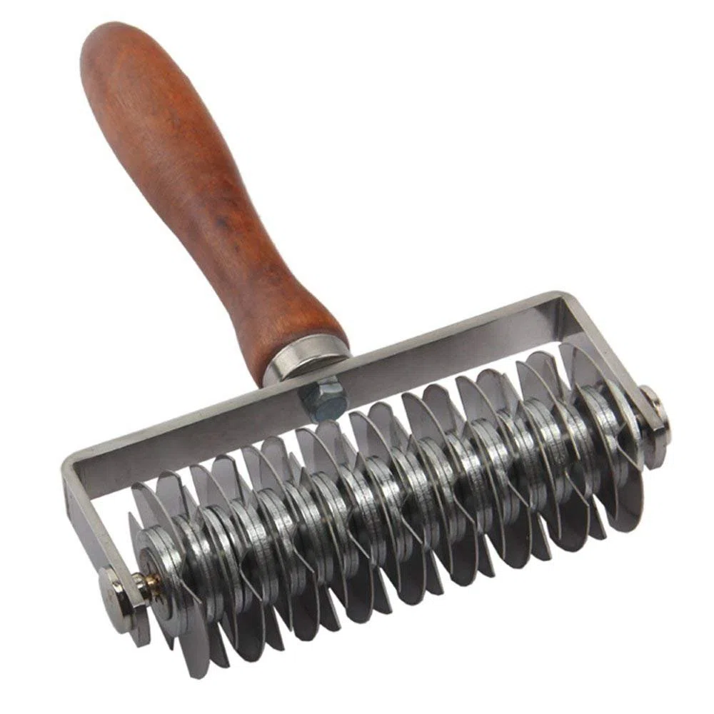 Cortador de pastelería para galletas de cocina, pasteles, pasteles, pasteles, pastelería, herramienta para hornear – acero inoxidable – mango de madera