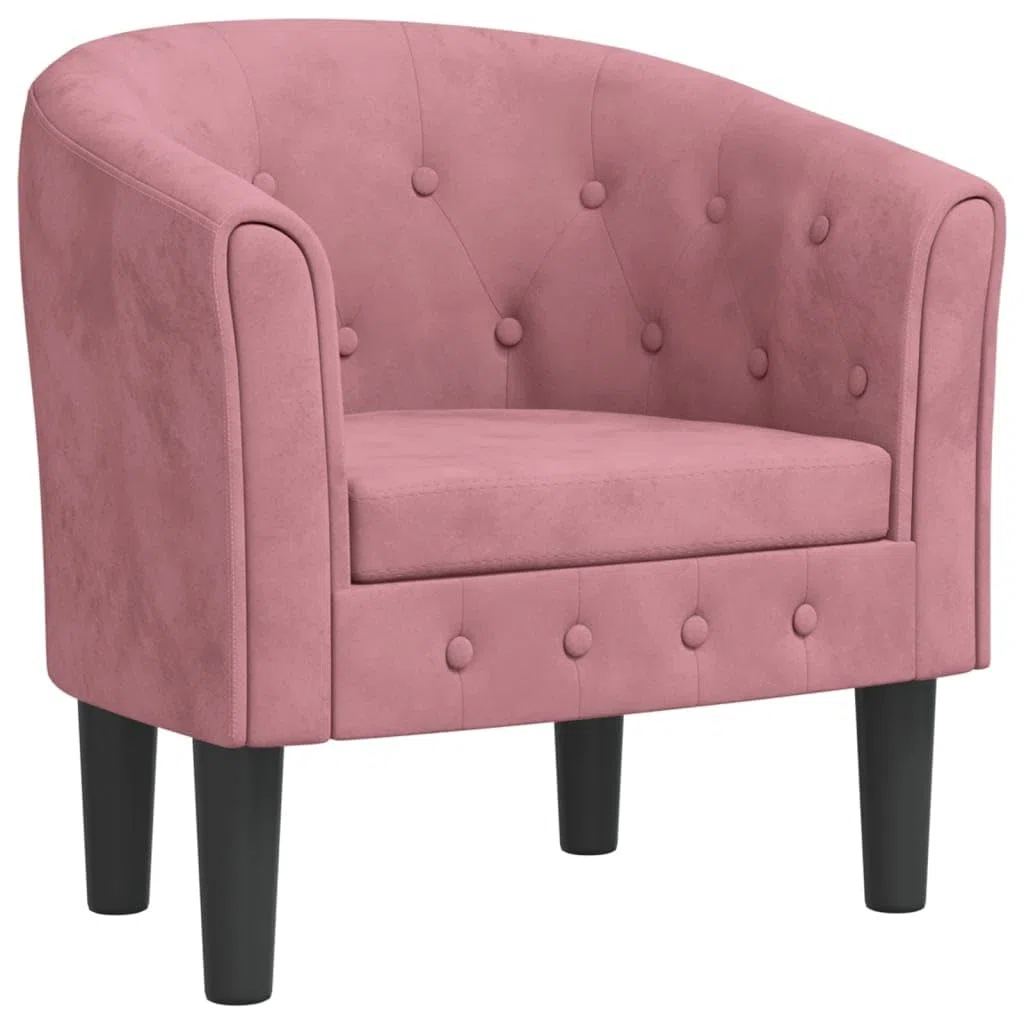vidaXL Sillón, Silla con Respaldo Reposabrazos, Butaca de Relax Descanso TV, Asiento para Salón Oficina Dormitorio, Terciopelo Rosa